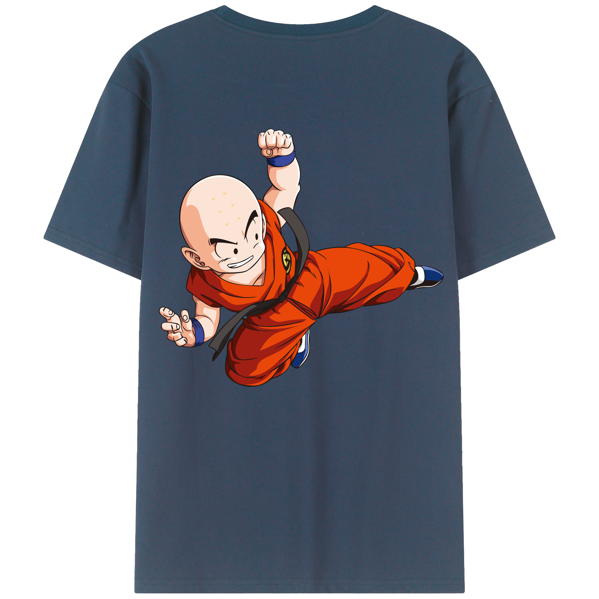 （画像用） ドラゴンボール クリリン DRAGON BALL krillin 綿100％半袖Tシャツ（背面プリント）