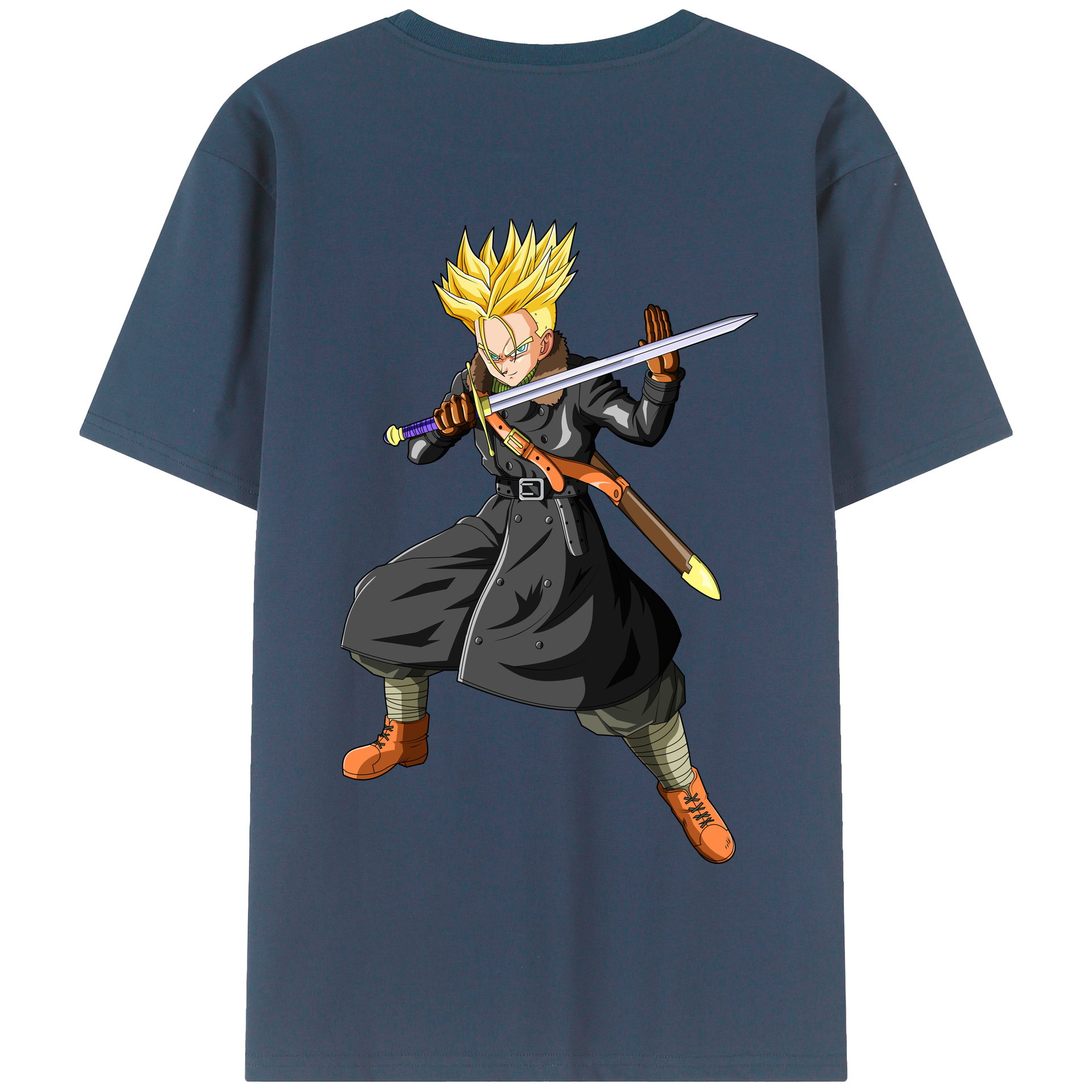 （画像用） ドラゴンボール トランクス（Torankusu）DRAGON BALL Trunks 綿100％半袖Tシャツ（背面プリント）