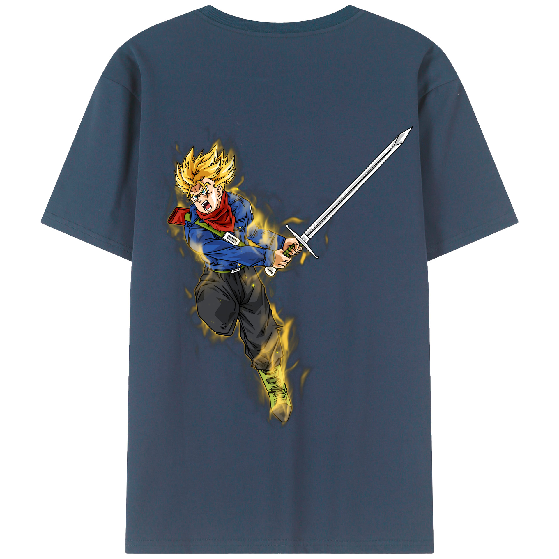 （画像用） ドラゴンボール トランクス（Torankusu）DRAGON BALL Trunks 綿100％半袖Tシャツ（背面プリント）