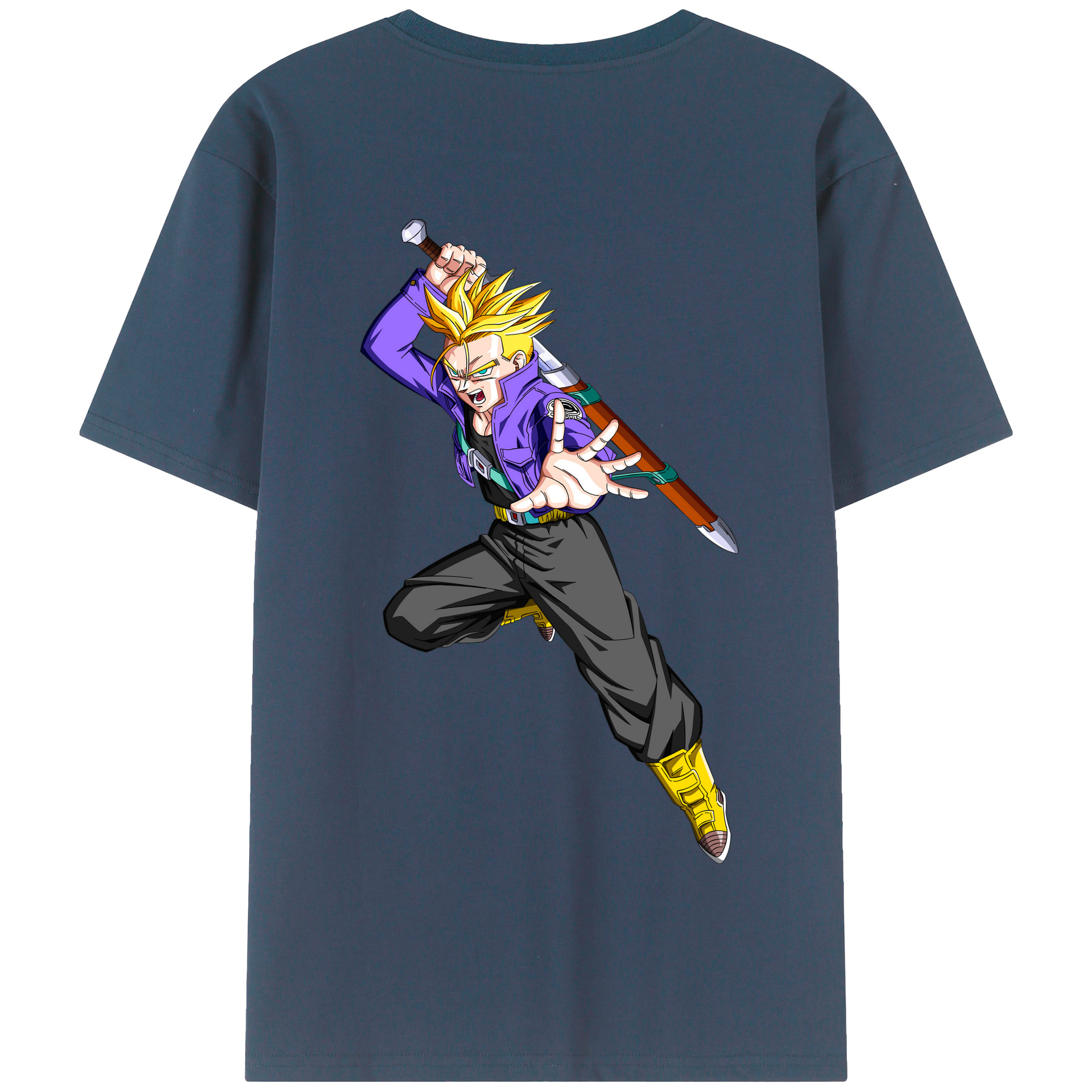 （画像用） ドラゴンボール トランクス（Torankusu）DRAGON BALL Trunks 綿100％半袖Tシャツ（背面プリント）