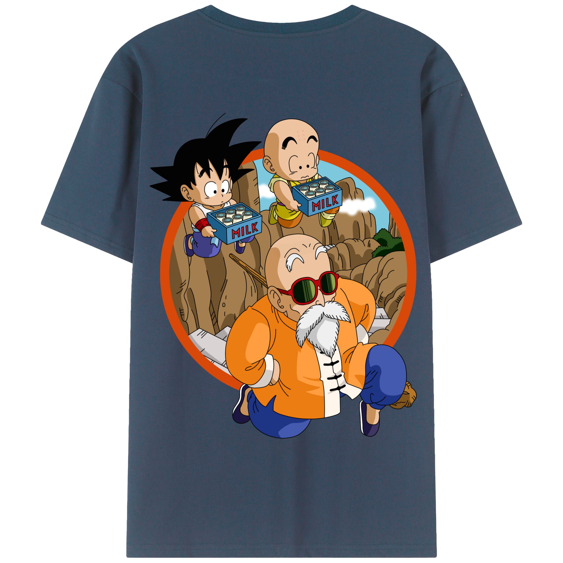（画像用） ドラゴンボール 亀仙人（かめせんにん） DRAGON BALL Master Roshi Kame Sennin 綿100％半袖Tシャツ（背面プリント）