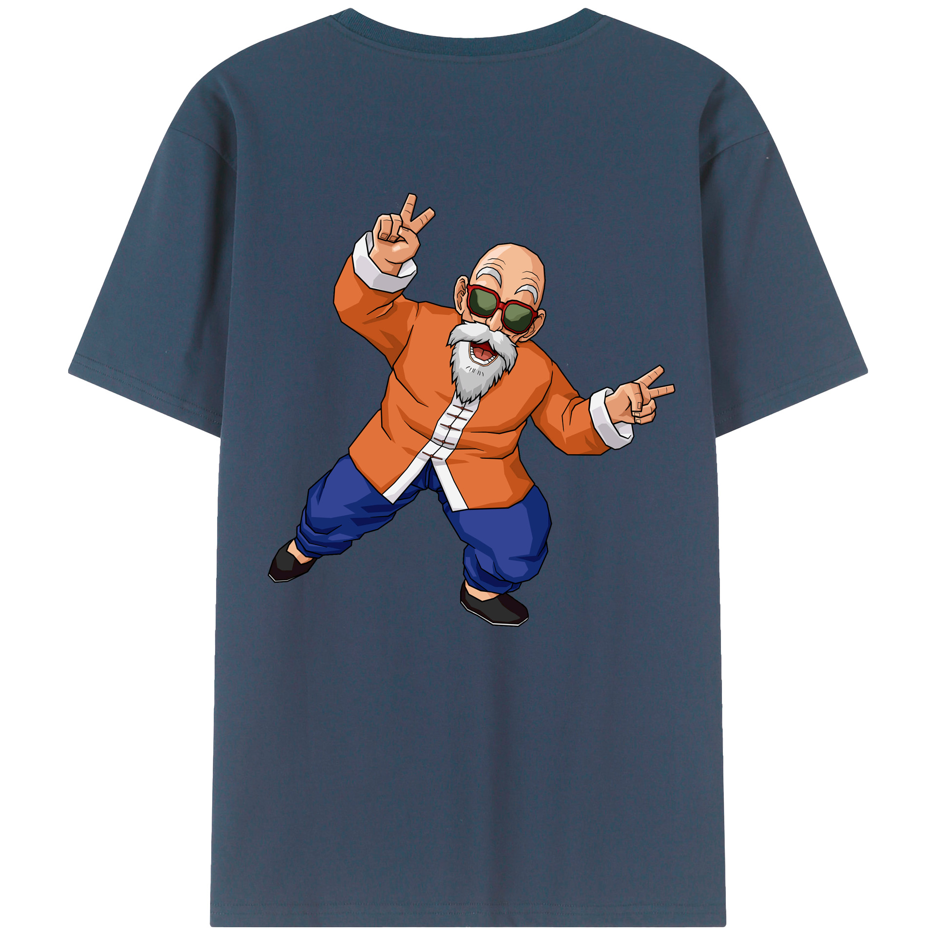 （画像用） ドラゴンボール 亀仙人（かめせんにん） DRAGON BALL Master Roshi Kame Sennin 綿100％半袖Tシャツ（背面プリント）