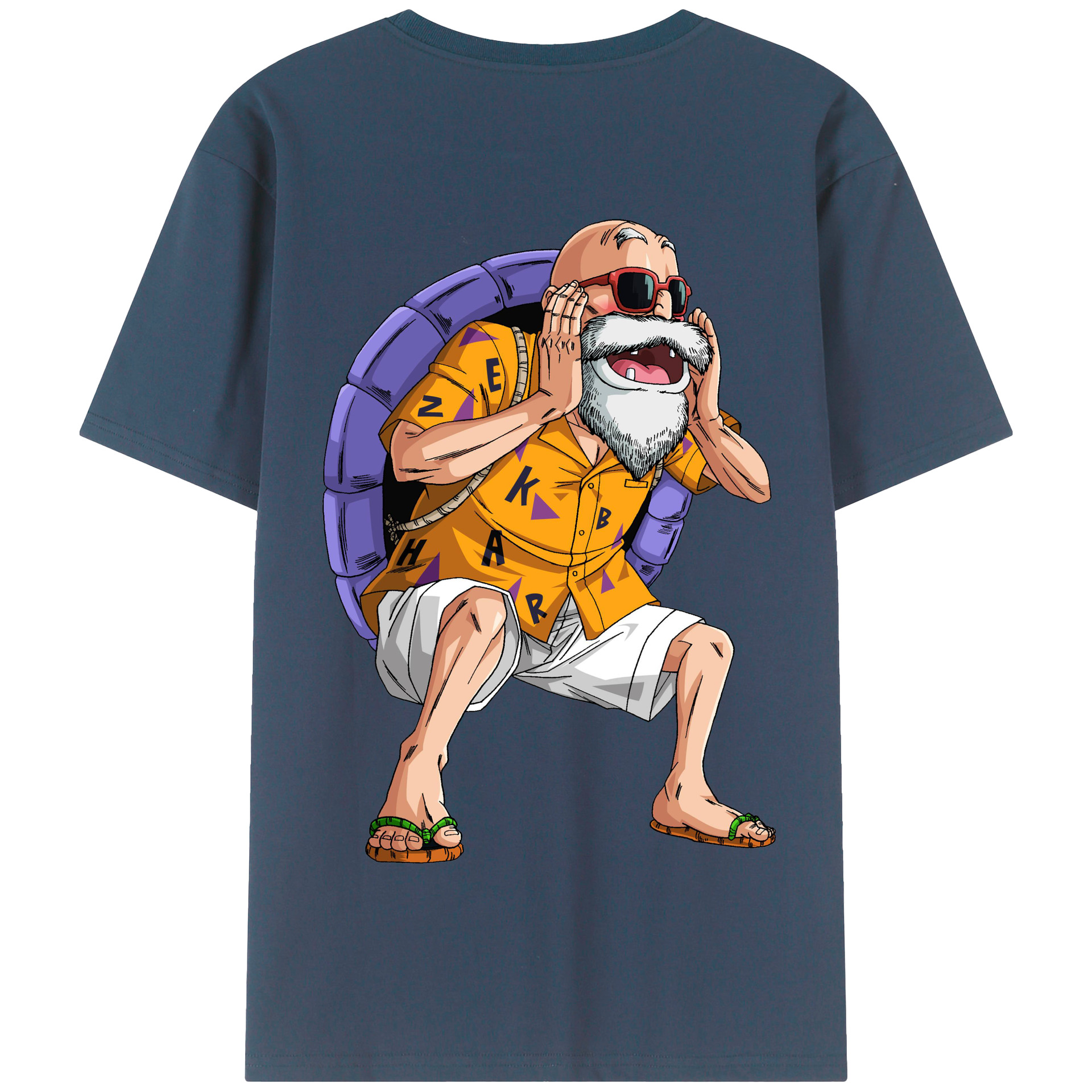（画像用） ドラゴンボール 亀仙人（かめせんにん） DRAGON BALL Master Roshi Kame Sennin 綿100％半袖Tシャツ（背面プリント）
