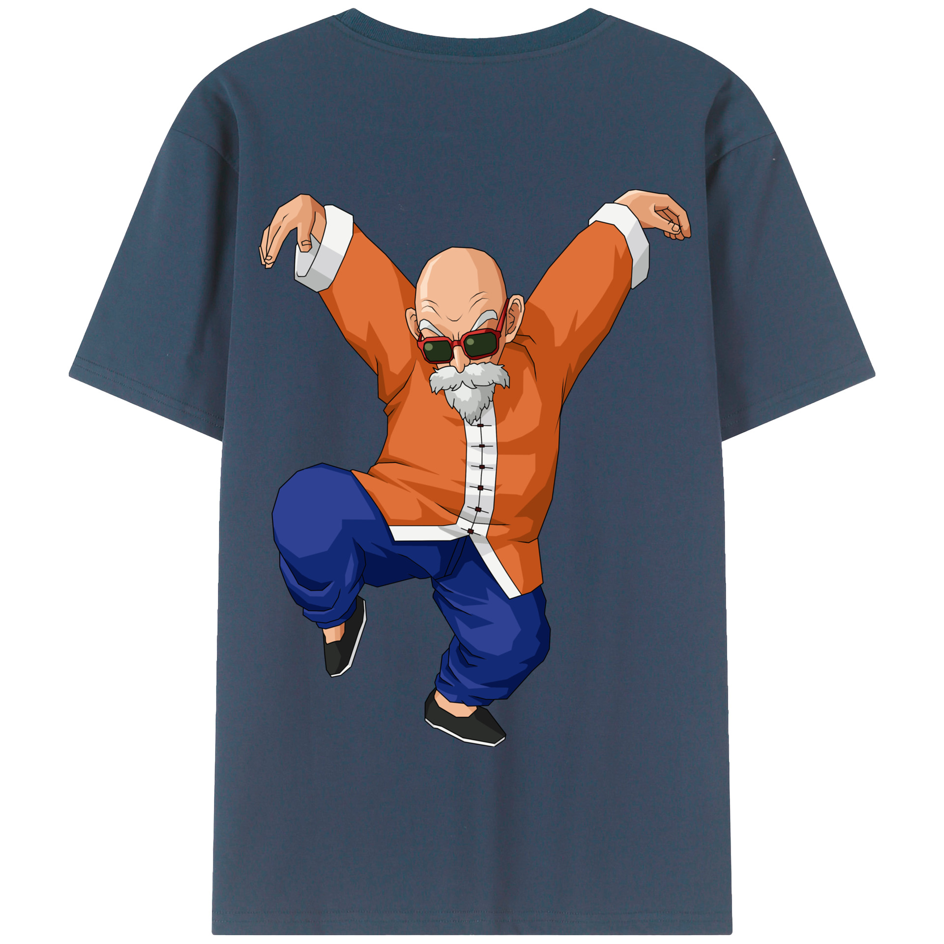 （画像用） ドラゴンボール 亀仙人（かめせんにん） DRAGON BALL Master Roshi Kame Sennin 綿100％半袖Tシャツ（背面プリント）