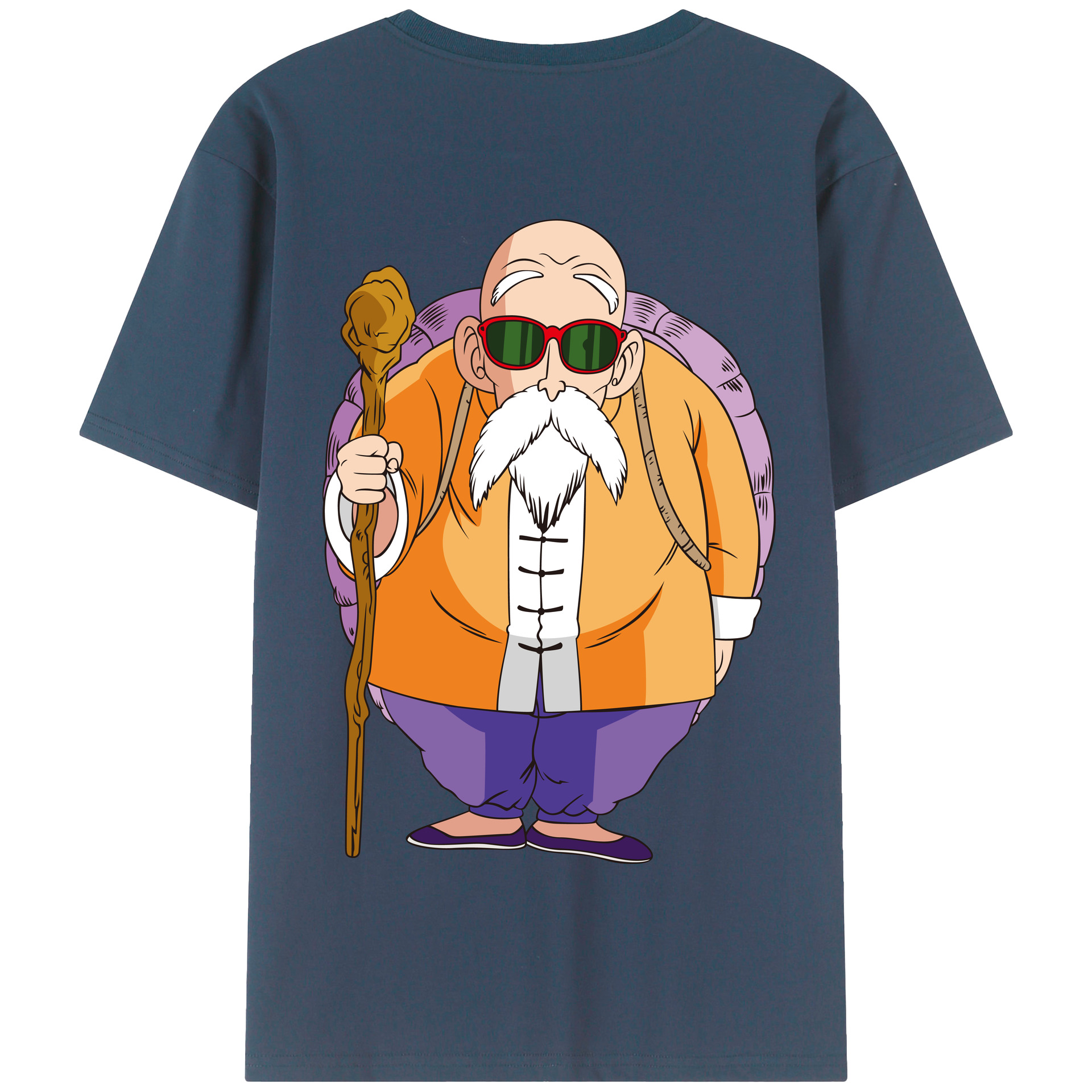 （画像用） ドラゴンボール 亀仙人（かめせんにん） DRAGON BALL Master Roshi Kame Sennin 綿100％半袖Tシャツ（背面プリント）