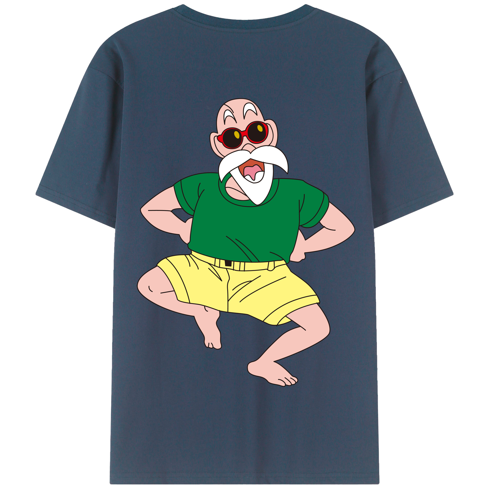 （画像用） ドラゴンボール 亀仙人（かめせんにん） DRAGON BALL Master Roshi Kame Sennin 綿100％半袖Tシャツ（背面プリント）