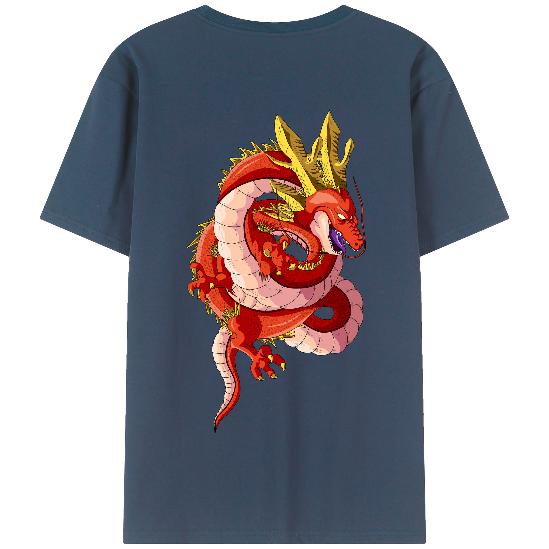 （画像用） ドラゴンボール 神龍 シェンロン DRAGON BALL Shenron 綿100％半袖Tシャツ（背面プリント）