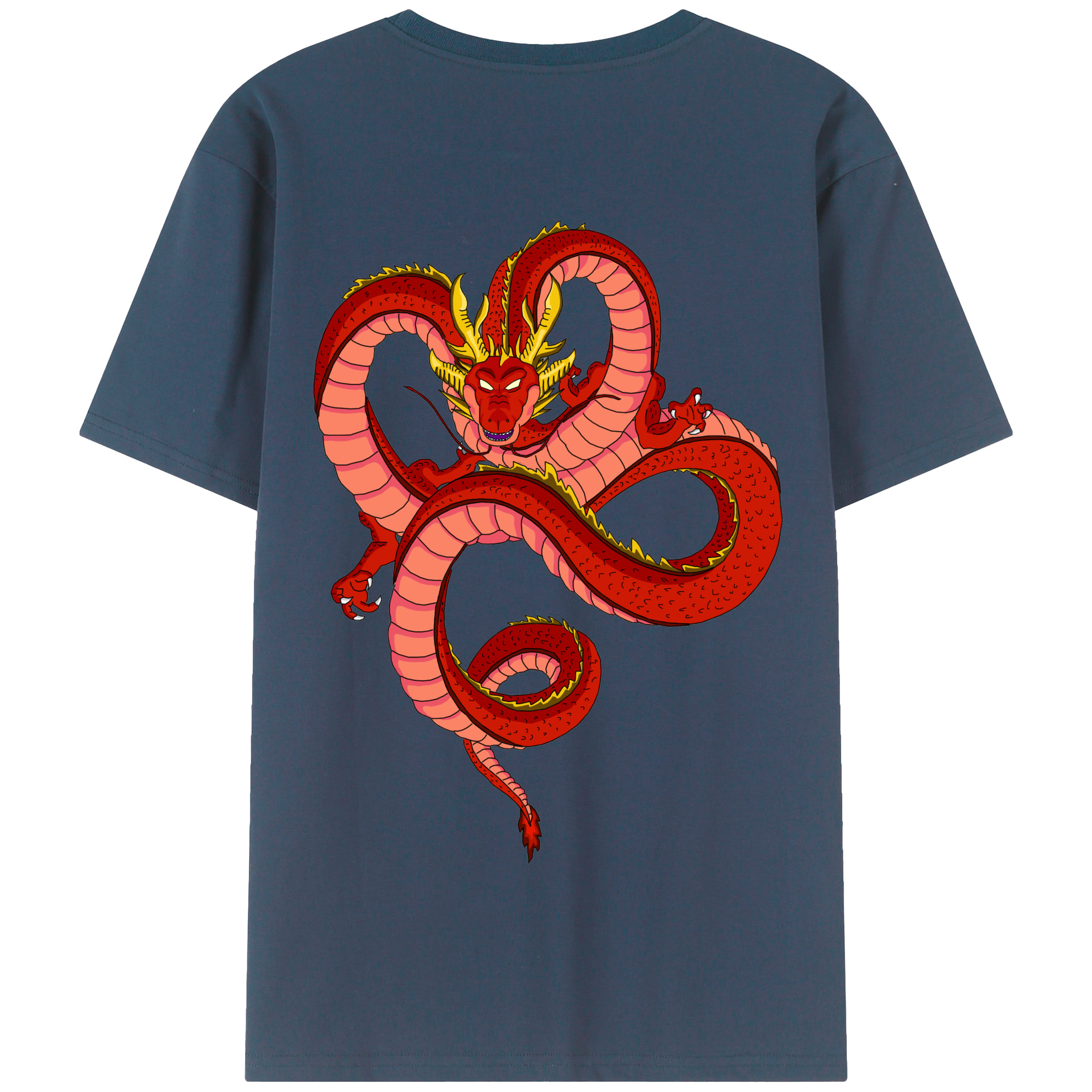 （画像用） ドラゴンボール 神龍 シェンロン DRAGON BALL Shenron 綿100％半袖Tシャツ（背面プリント）