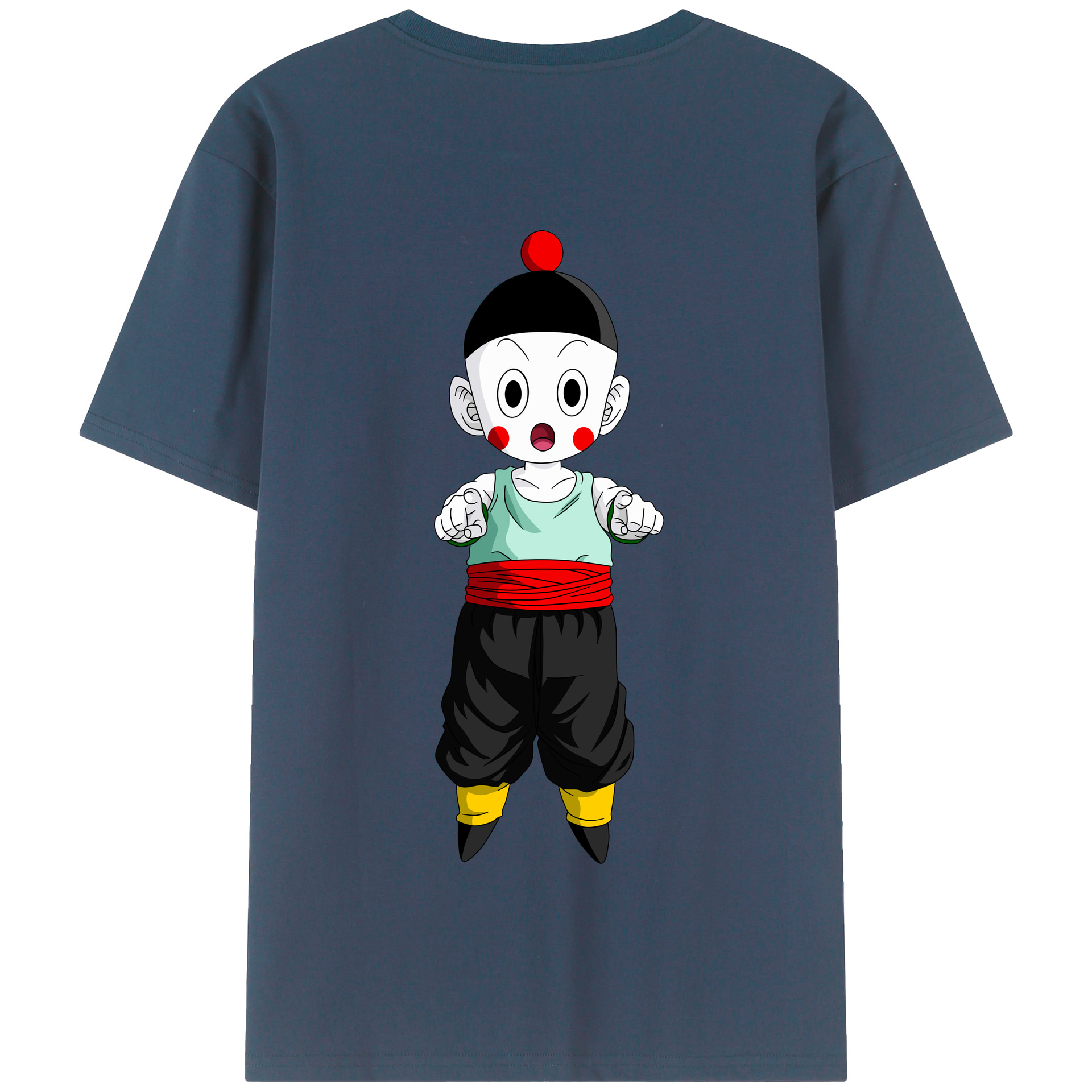 （画像用） ドラゴンボール 餃子（チャオズ）DRAGON BALL Chaoz 綿100％半袖Tシャツ（背面プリント）