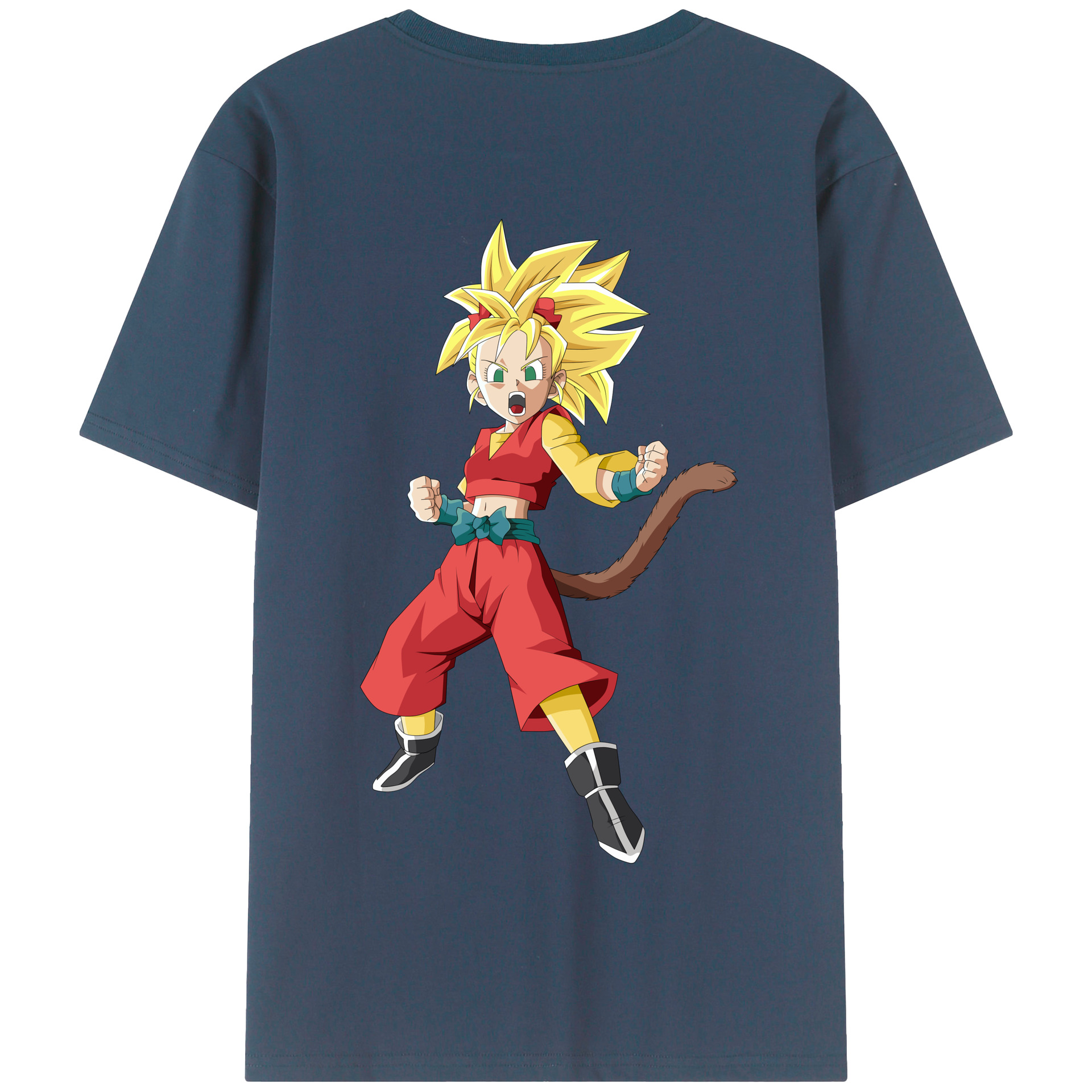 （画像用） ドラゴンボール カリフラ DRAGON BALL Caulifla 綿100％半袖Tシャツ（背面プリント）