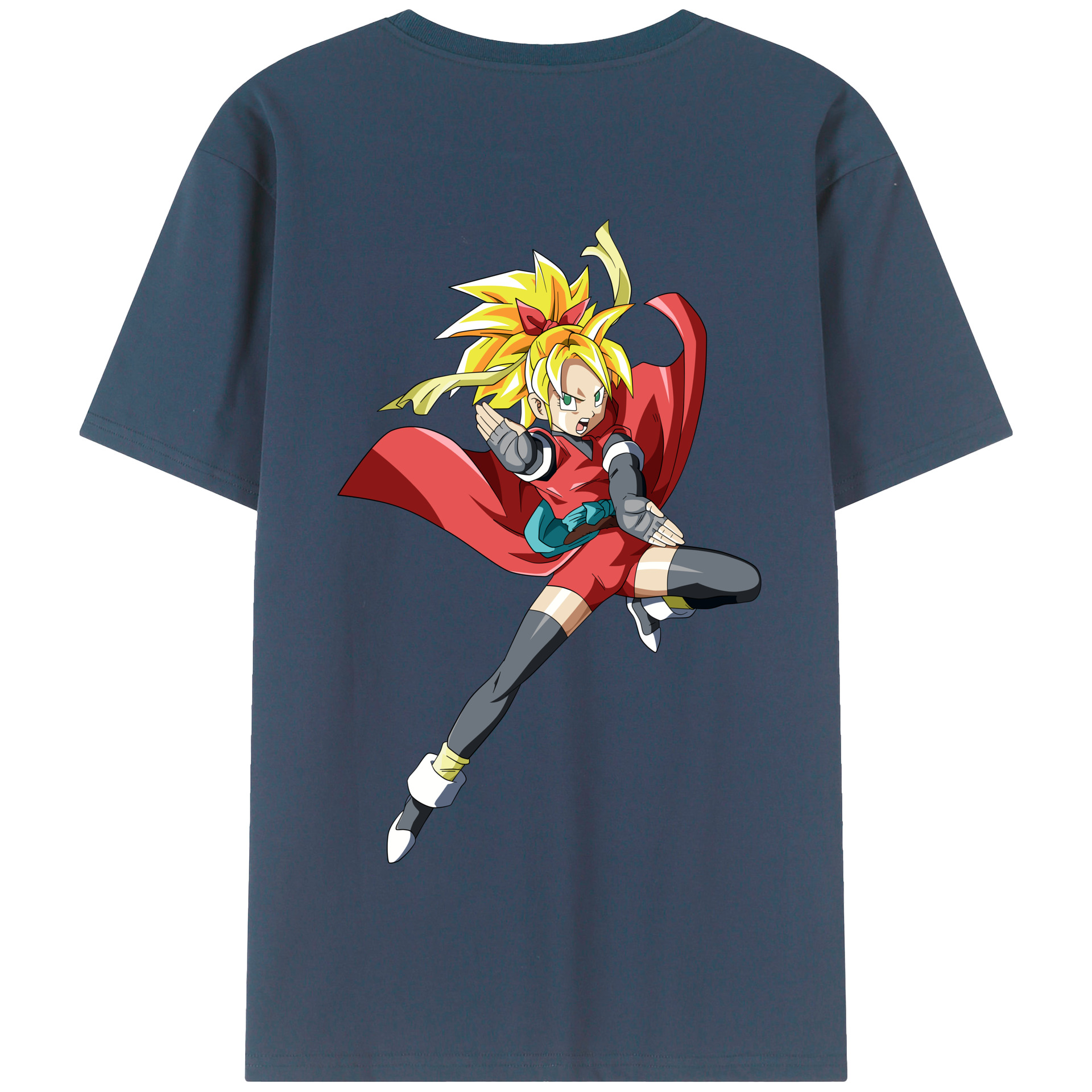（画像用） ドラゴンボール カリフラ DRAGON BALL Caulifla 綿100％半袖Tシャツ（背面プリント）
