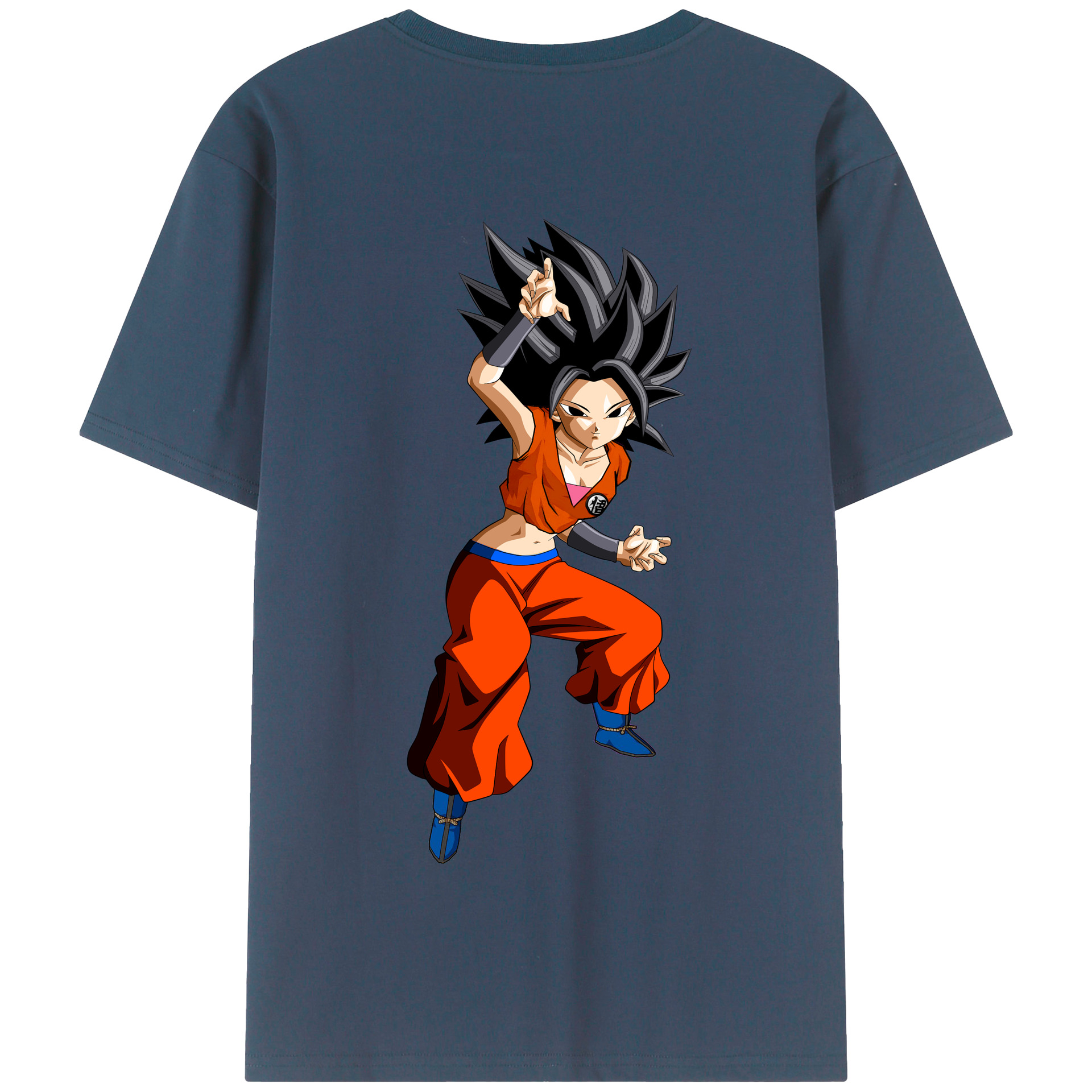 （画像用） ドラゴンボール カリフラ DRAGON BALL Caulifla 綿100％半袖Tシャツ（背面プリント）