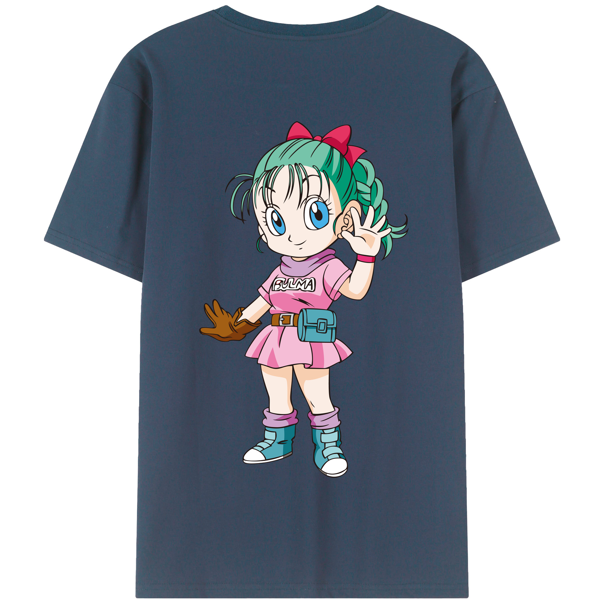 （画像用） ドラゴンボール ブルマ DRAGON BALL Bulma 綿100％半袖Tシャツ（背面プリント）