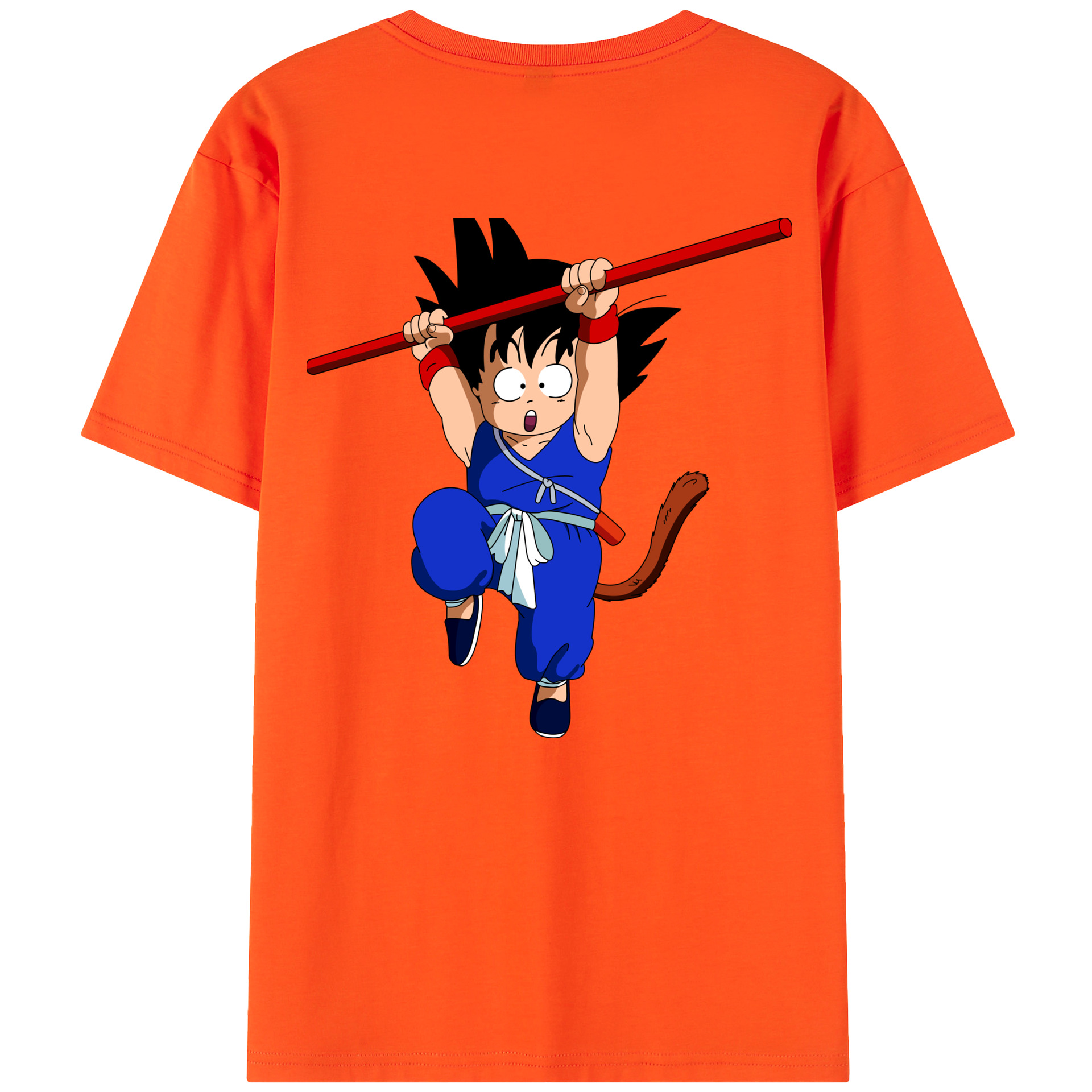 （画像用） ドラゴンボール 孫悟空（そん ごくう）Son Goku カカロット DRAGON BALL Kakarotto 綿100％半袖Tシャツ（背面プリント）