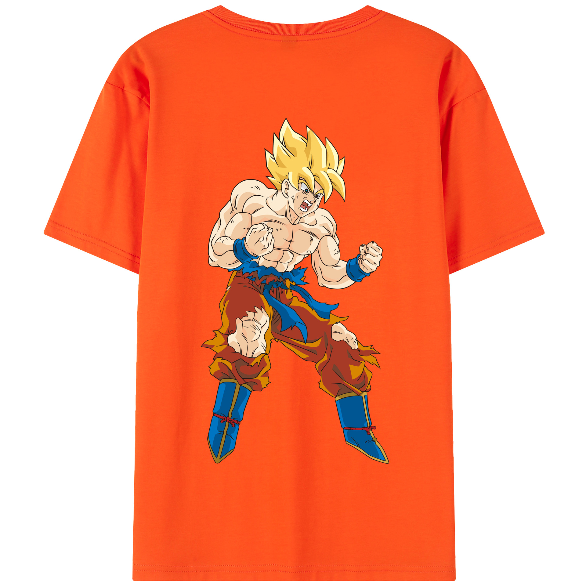 （画像用） ドラゴンボール 孫悟空（そん ごくう）Son Goku カカロット DRAGON BALL Kakarotto 綿100％半袖Tシャツ（背面プリント）