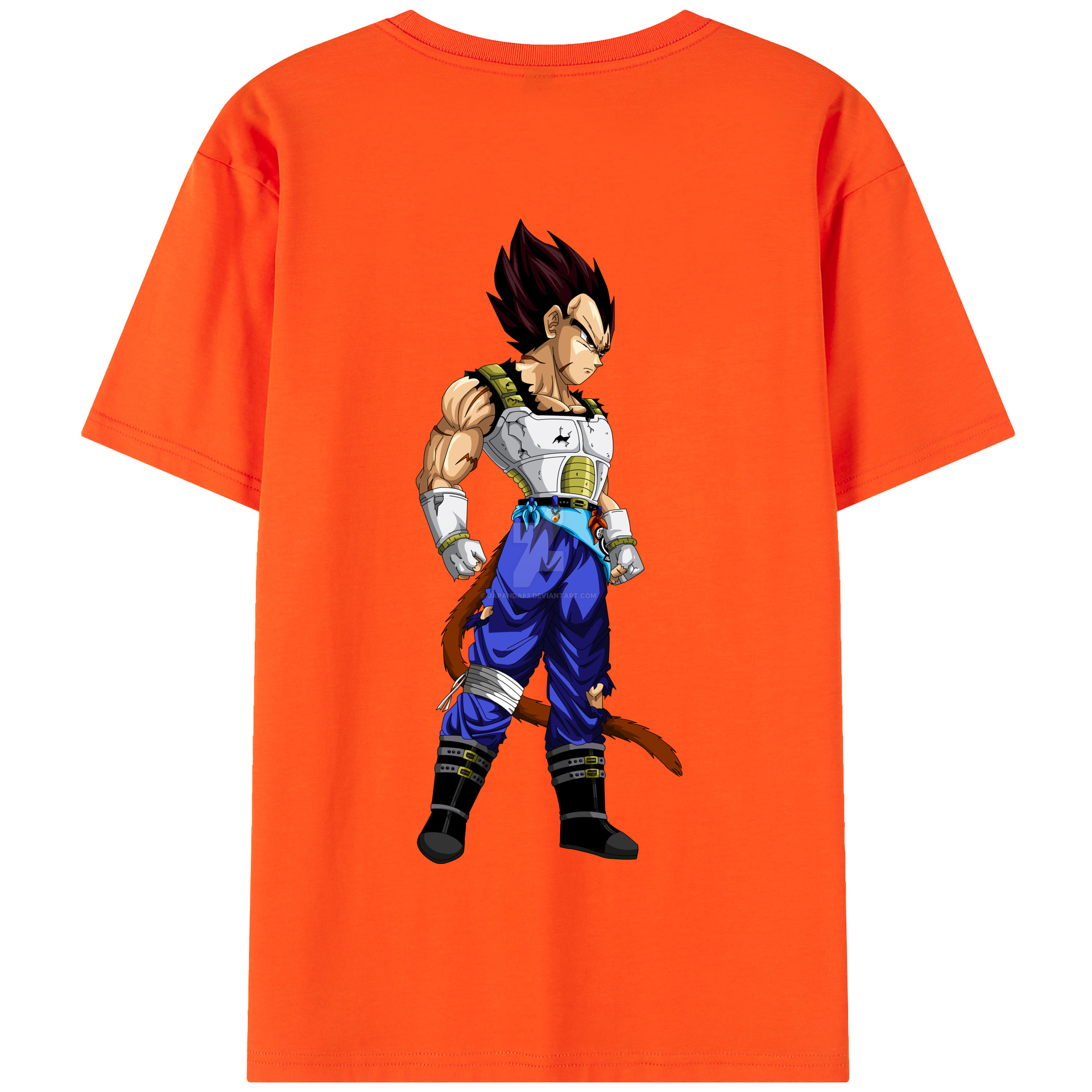 （画像用） ドラゴンボール ベジータ四世（Bejīta Yonsei）DRAGON BALL Vegeta IV 綿100％半袖Tシャツ（背面プリント）