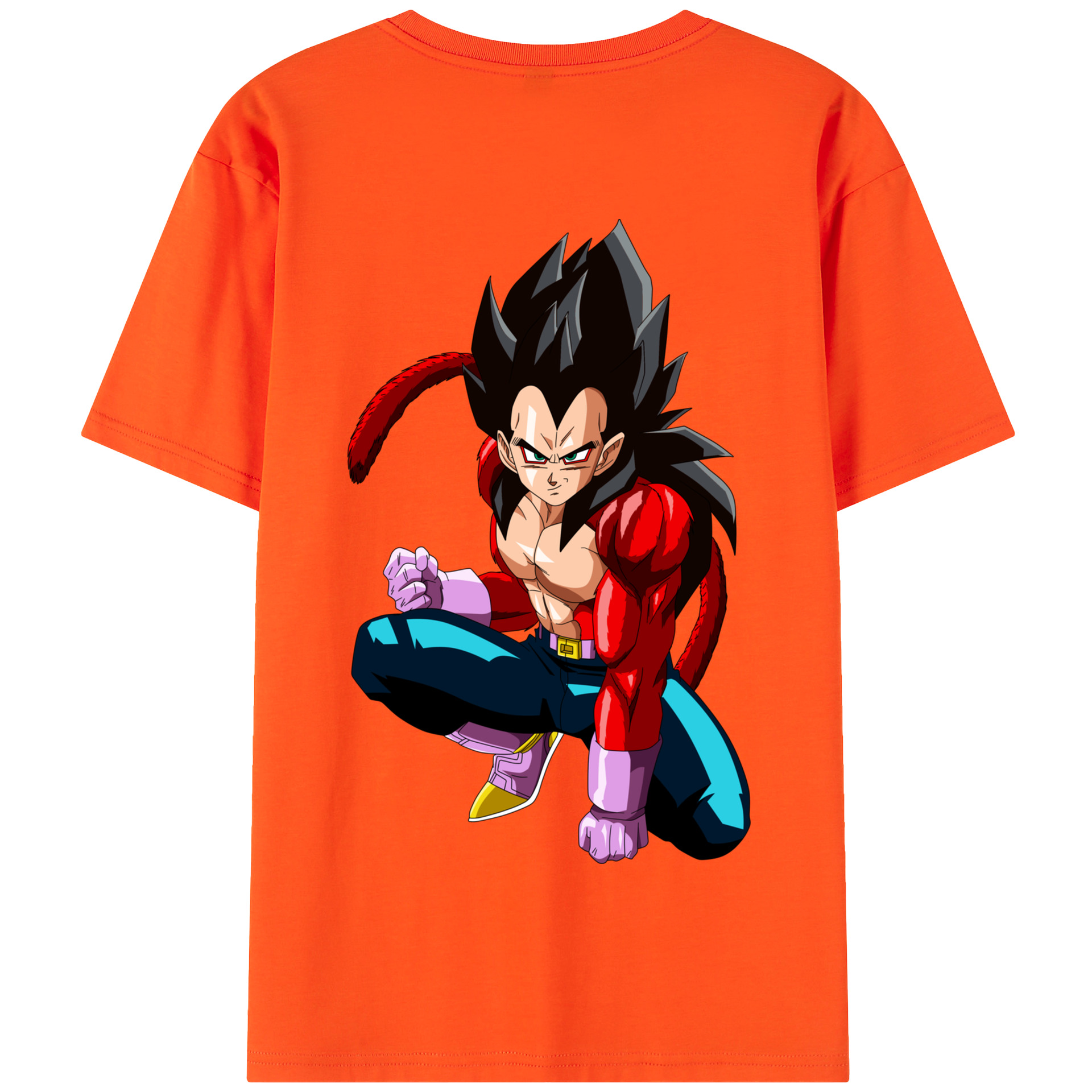 （画像用） ドラゴンボール ベジータ四世（Bejīta Yonsei）DRAGON BALL Vegeta IV 綿100％半袖Tシャツ（背面プリント）