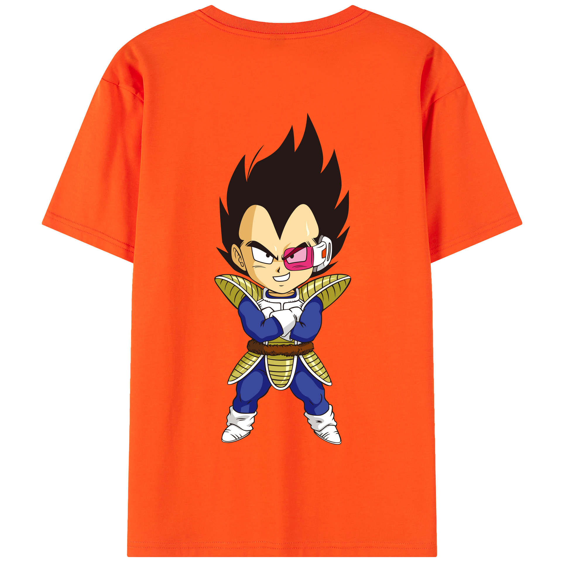 （画像用） ドラゴンボール ベジータ四世（Bejīta Yonsei）DRAGON BALL Vegeta IV 綿100％半袖Tシャツ（背面プリント）