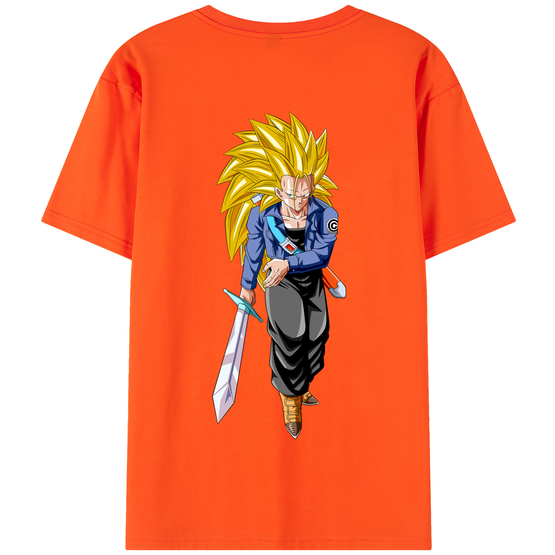 （画像用） ドラゴンボール トランクス（Torankusu）DRAGON BALL Trunks 綿100％半袖Tシャツ（背面プリント）