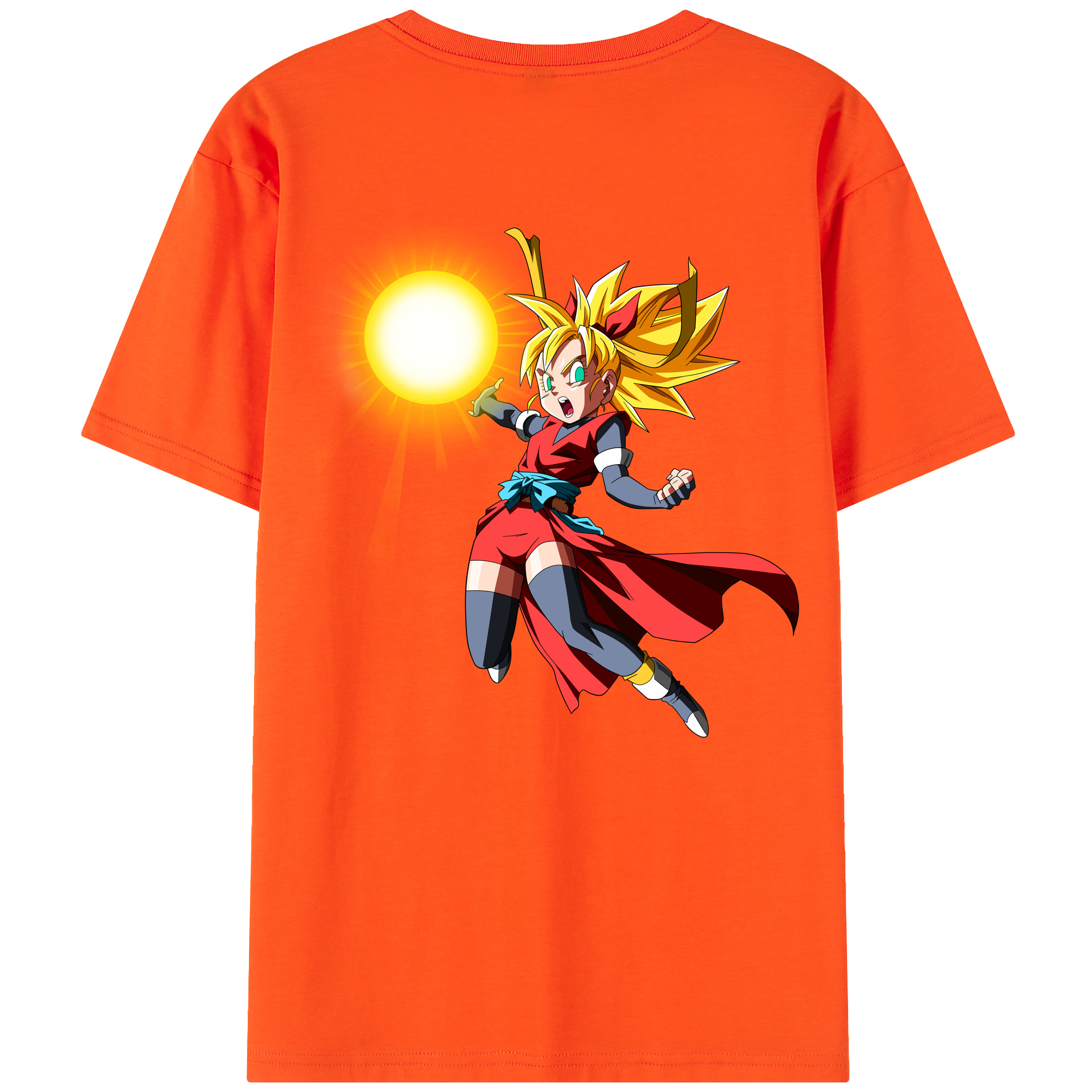 （画像用） ドラゴンボール カリフラ DRAGON BALL Caulifla 綿100％半袖Tシャツ（背面プリント）