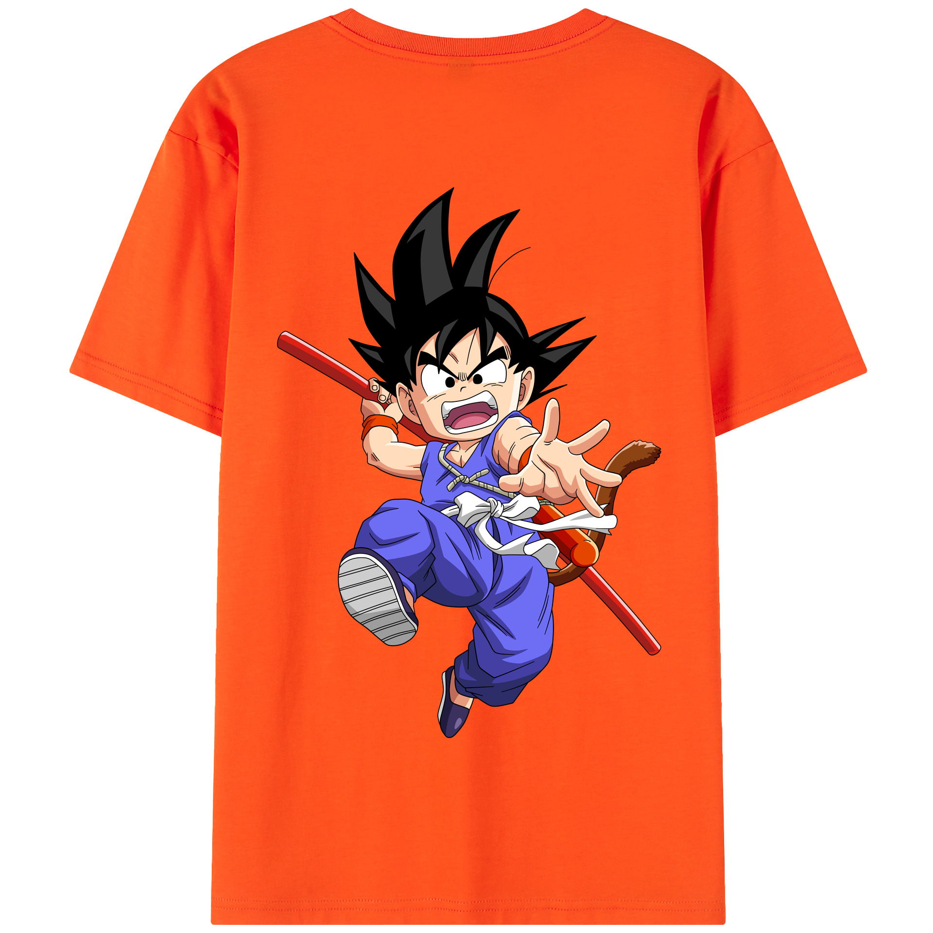 （画像用） ドラゴンボール 孫悟空（そん ごくう）Son Goku カカロット DRAGON BALL Kakarotto 綿100％半袖Tシャツ（背面プリント）