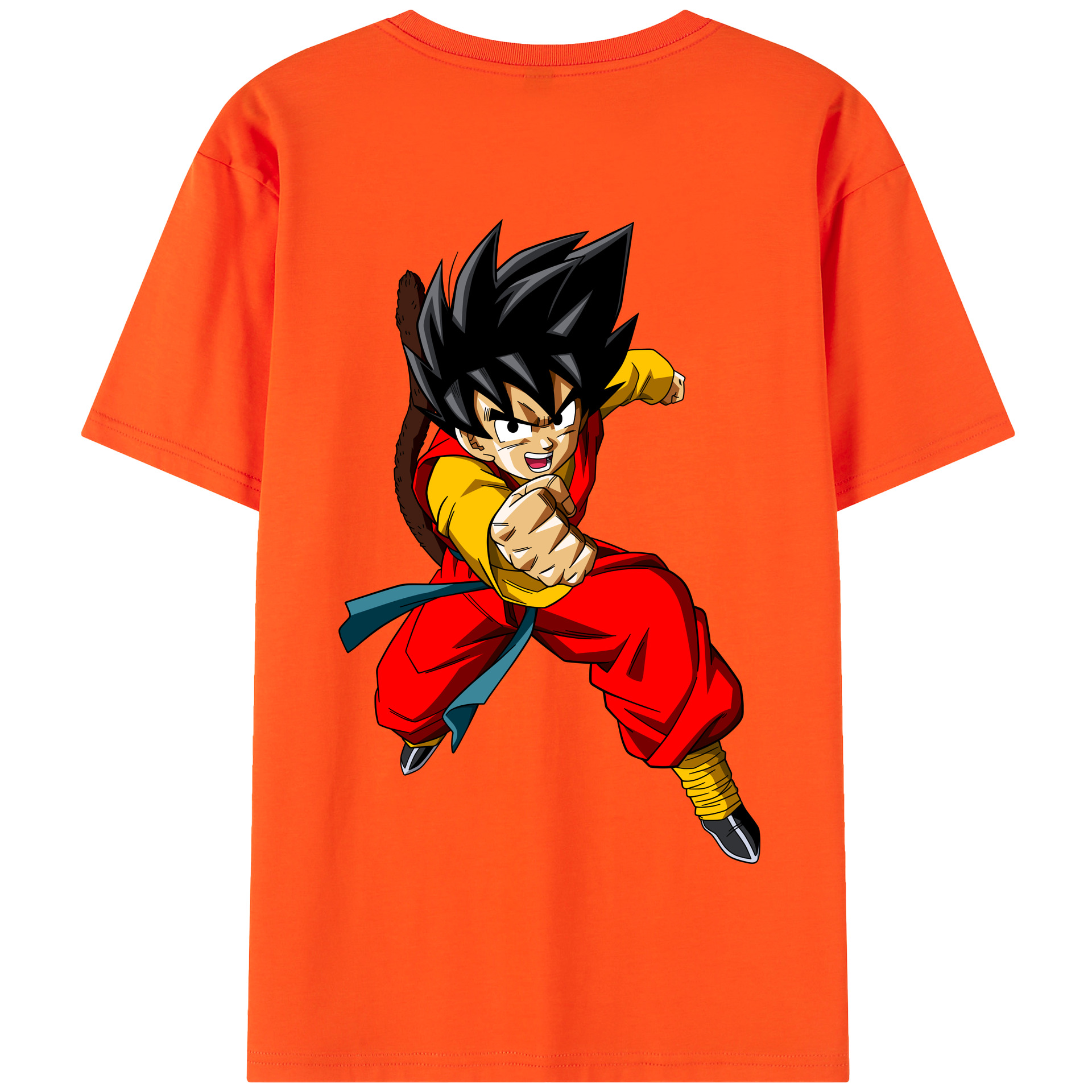 （画像用） ドラゴンボール 孫悟空（そん ごくう）Son Goku カカロット DRAGON BALL Kakarotto 綿100％半袖Tシャツ（背面プリント）