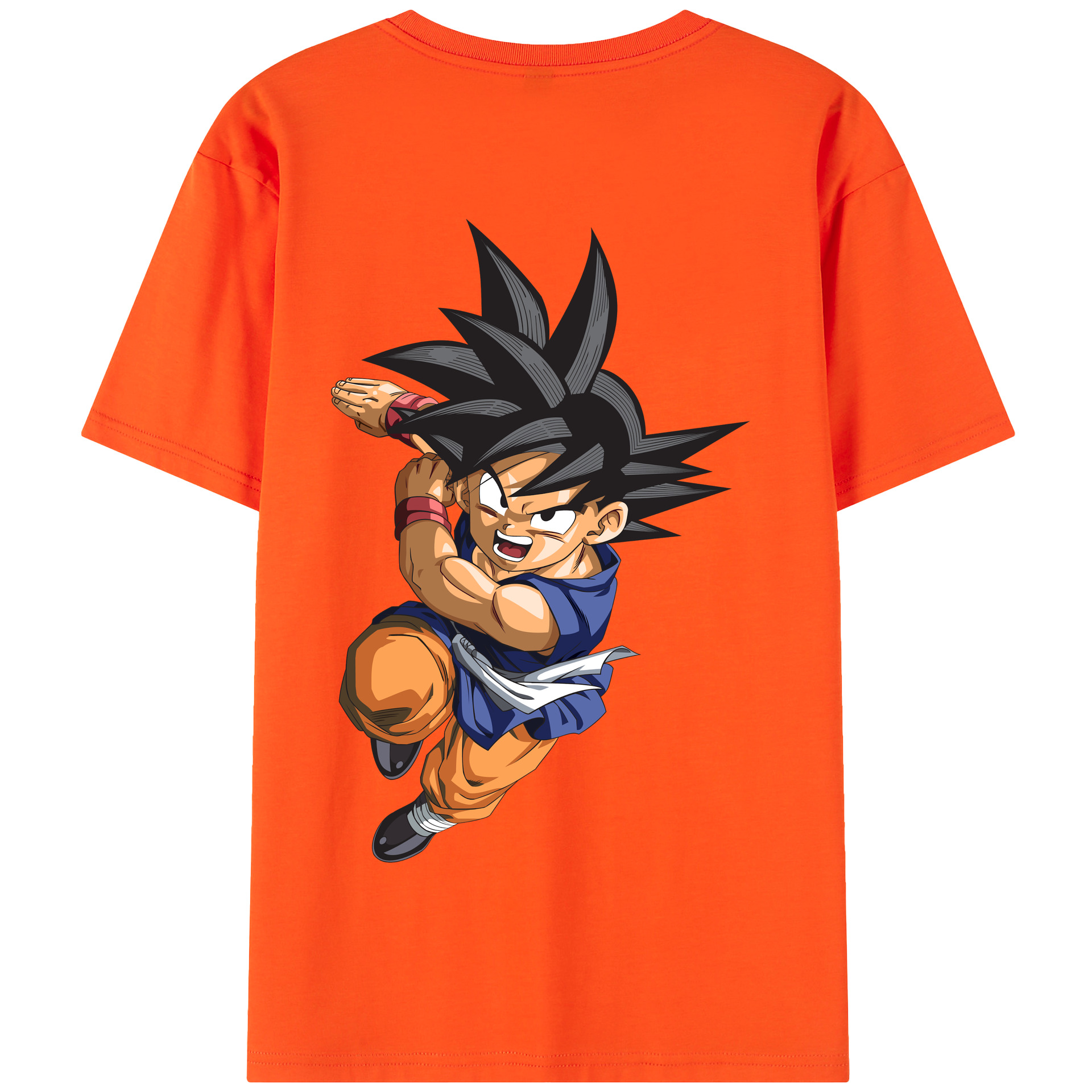 （画像用） ドラゴンボール 孫悟空（そん ごくう）Son Goku カカロット DRAGON BALL Kakarotto 綿100％半袖Tシャツ（背面プリント）