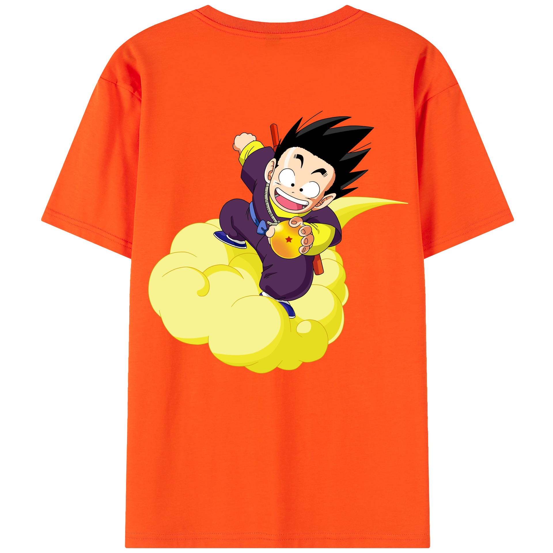 （画像用） ドラゴンボール 孫悟空（そん ごくう）Son Goku カカロット DRAGON BALL Kakarotto 綿100％半袖Tシャツ（背面プリント）