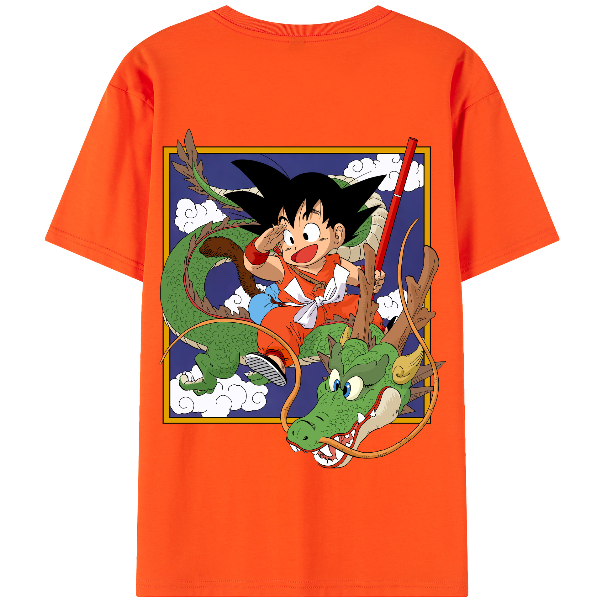 （画像用） ドラゴンボール 孫悟空（そん ごくう）Son Goku カカロット DRAGON BALL Kakarotto 綿100％半袖Tシャツ（背面プリント）