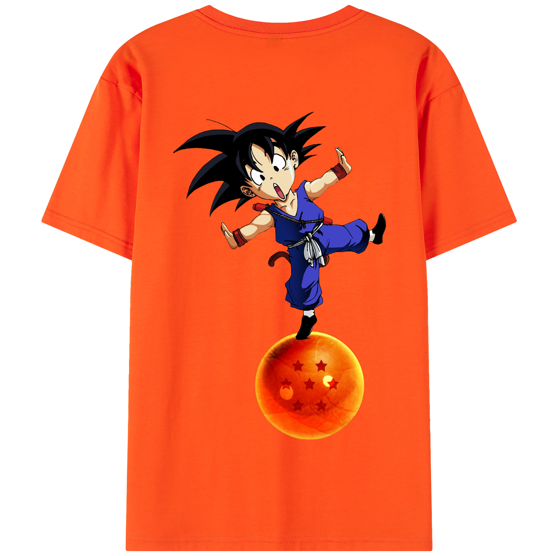 （画像用） ドラゴンボール 孫悟空（そん ごくう）Son Goku カカロット DRAGON BALL Kakarotto 綿100％半袖Tシャツ（背面プリント）