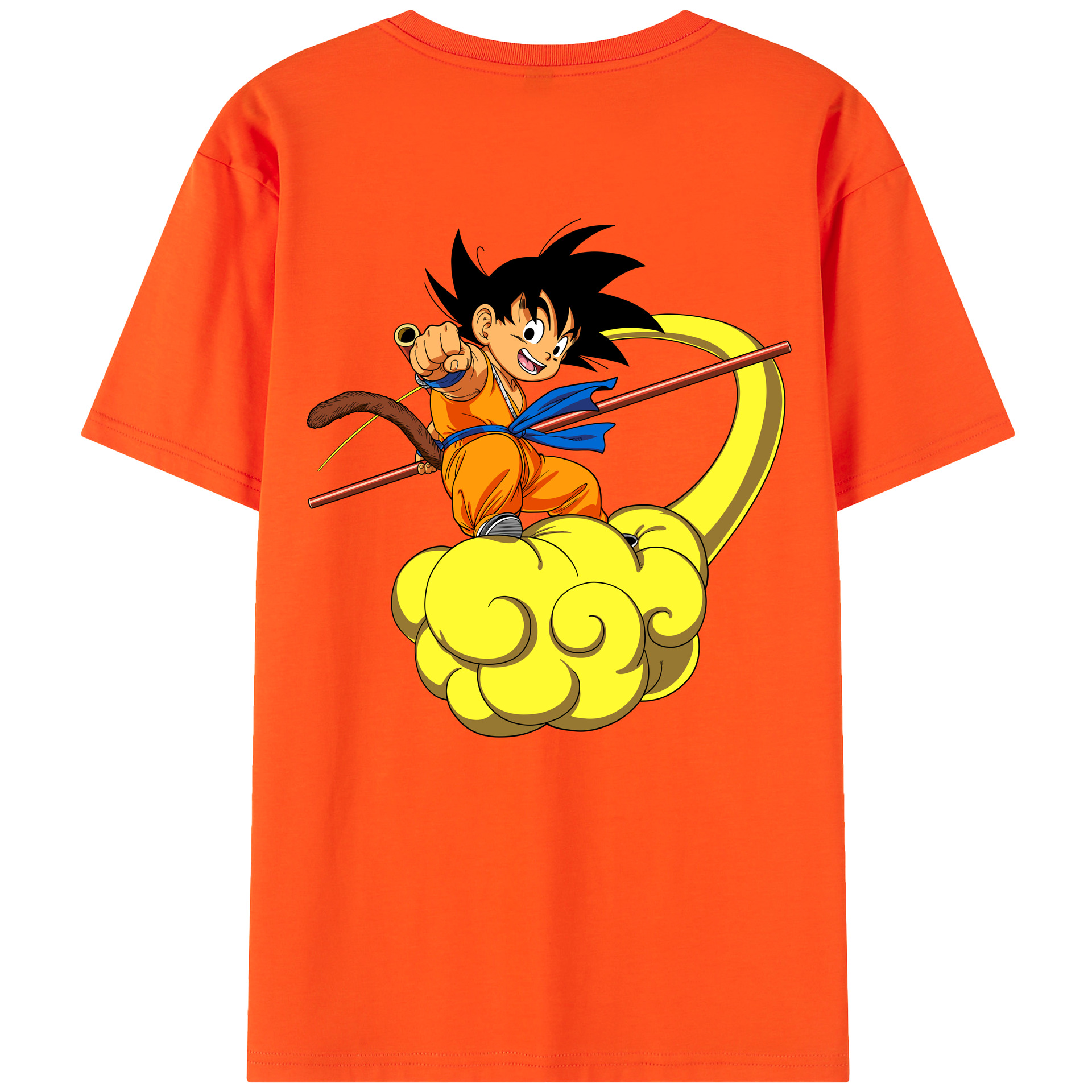 （画像用） ドラゴンボール 孫悟空（そん ごくう）Son Goku カカロット DRAGON BALL Kakarotto 綿100％半袖Tシャツ（背面プリント）