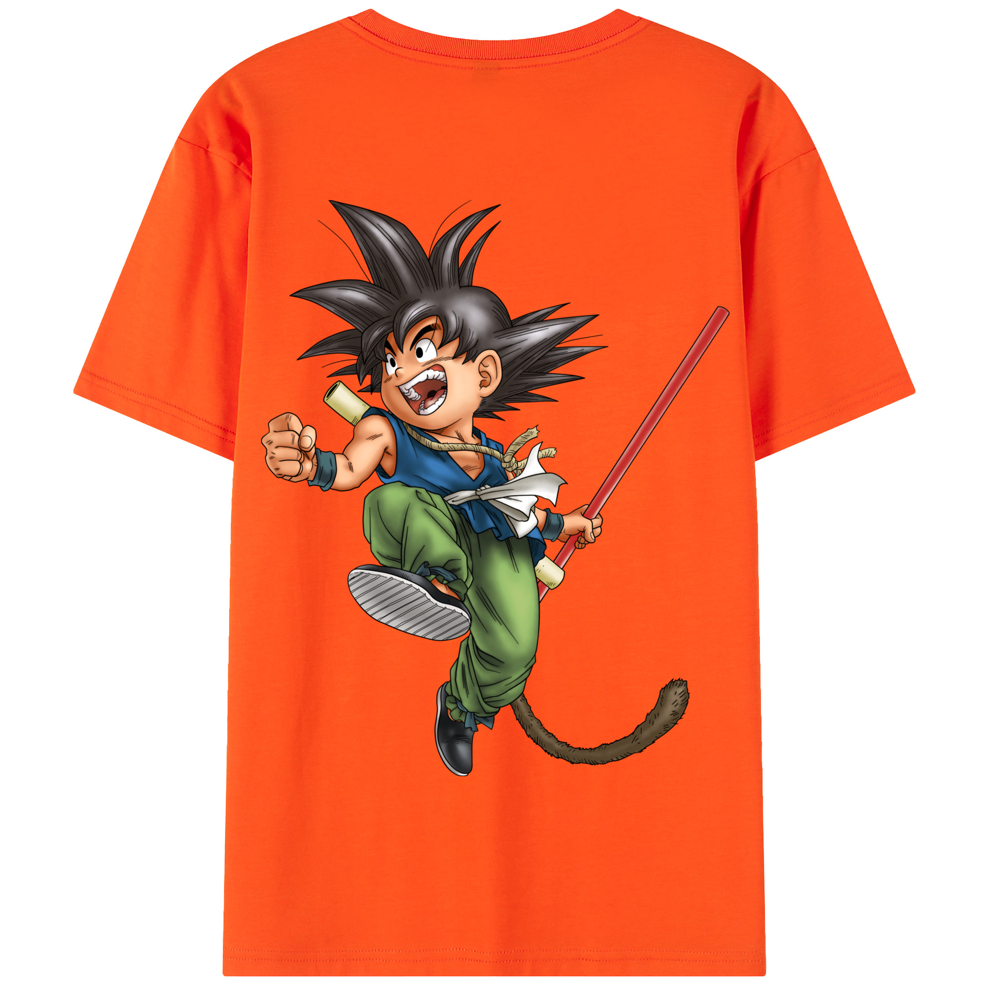 （画像用） ドラゴンボール 孫悟空（そん ごくう）Son Goku カカロット DRAGON BALL Kakarotto 綿100％半袖Tシャツ（背面プリント）