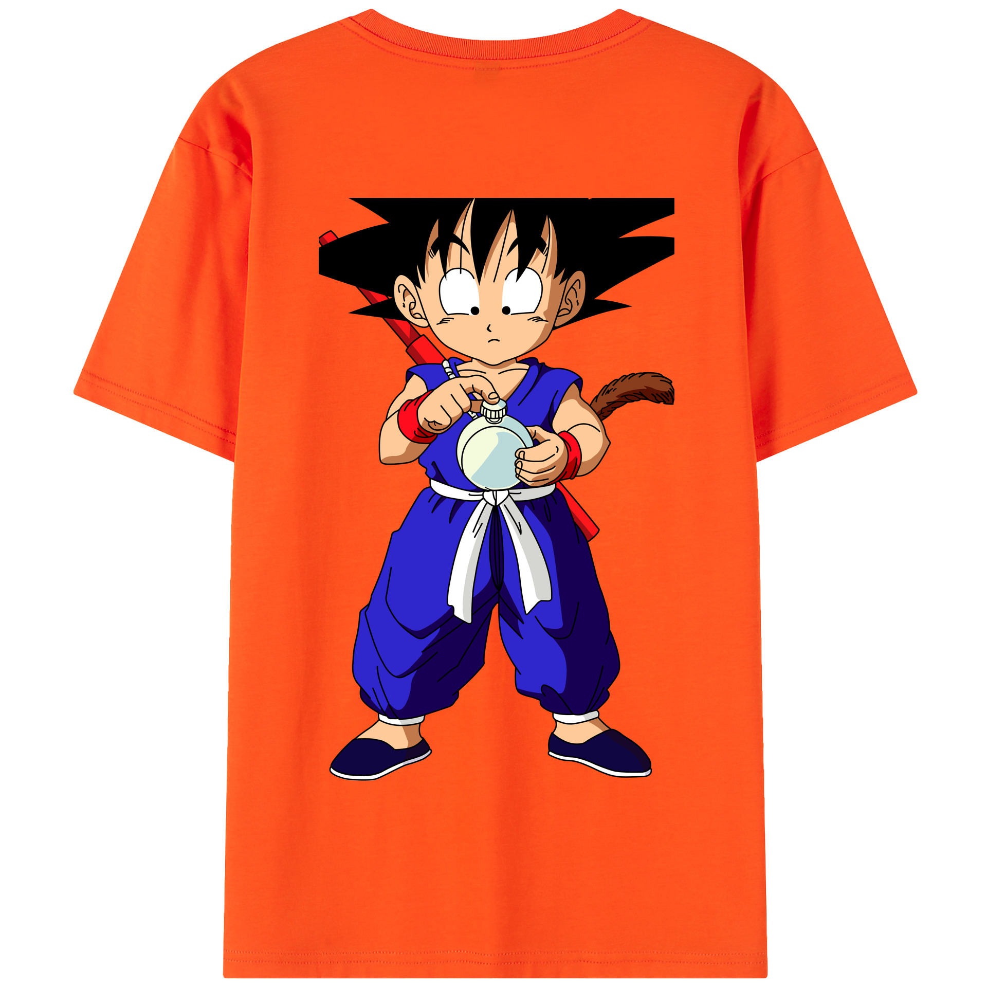 （画像用） ドラゴンボール 孫悟空（そん ごくう）Son Goku カカロット DRAGON BALL Kakarotto 綿100％半袖Tシャツ（背面プリント）
