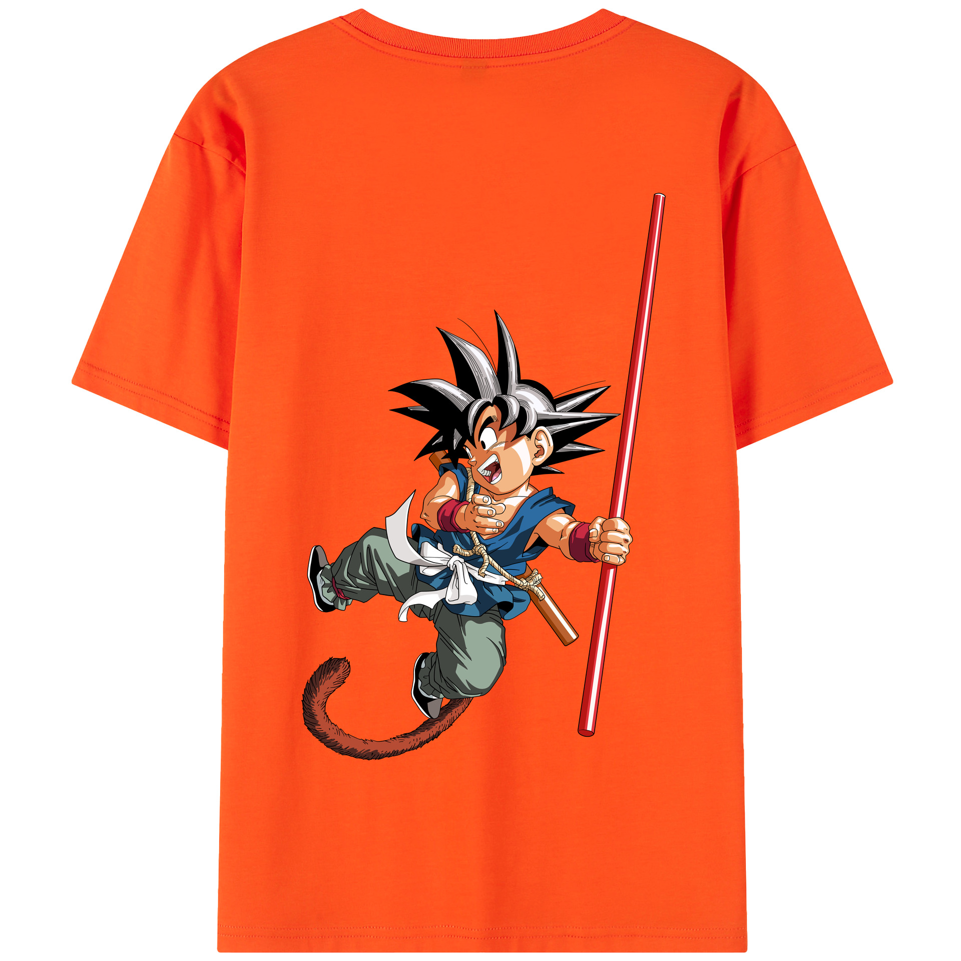 （画像用） ドラゴンボール 孫悟空（そん ごくう）Son Goku カカロット DRAGON BALL Kakarotto 綿100％半袖Tシャツ（背面プリント）
