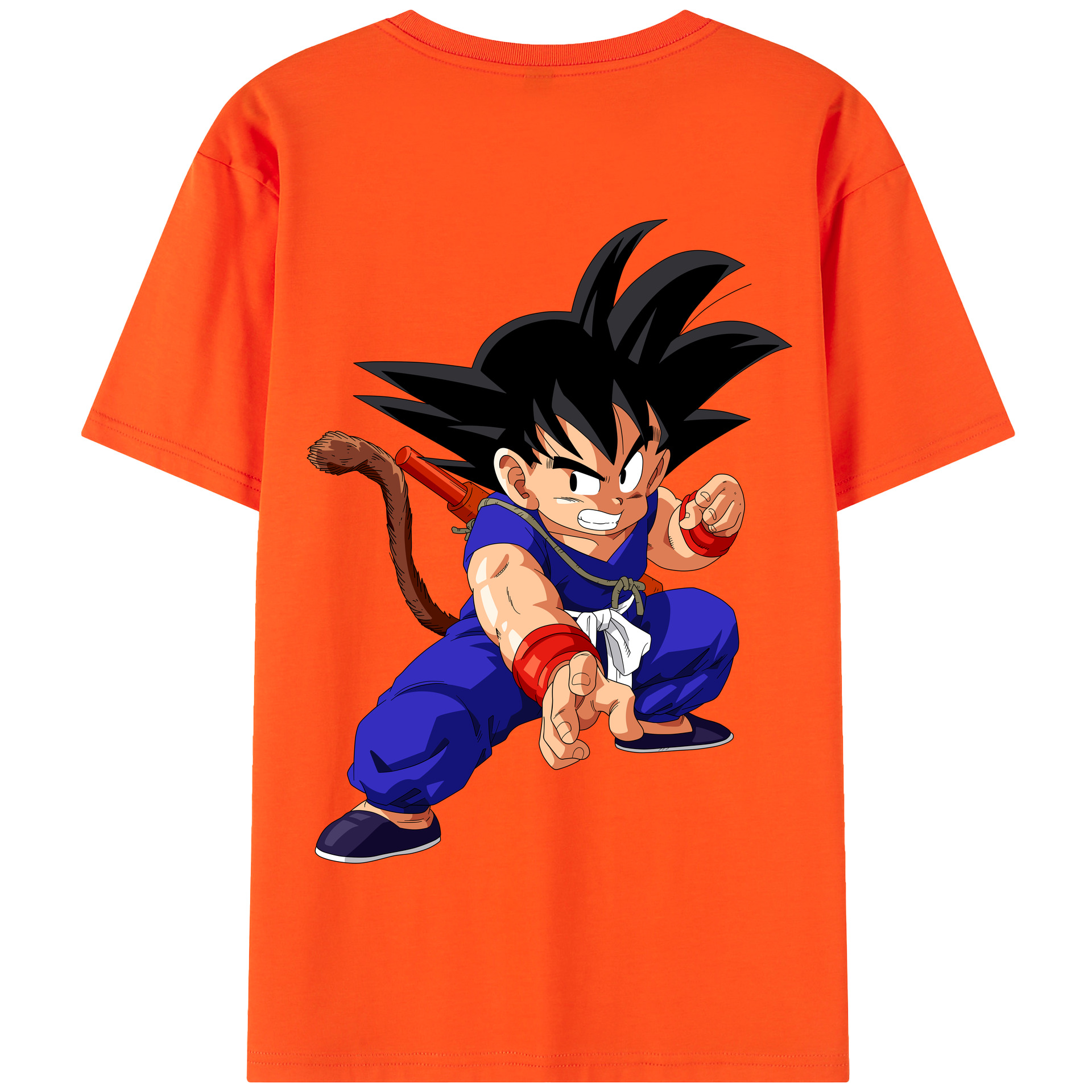 （画像用） ドラゴンボール 孫悟空（そん ごくう）Son Goku カカロット DRAGON BALL Kakarotto 綿100％半袖Tシャツ（背面プリント）