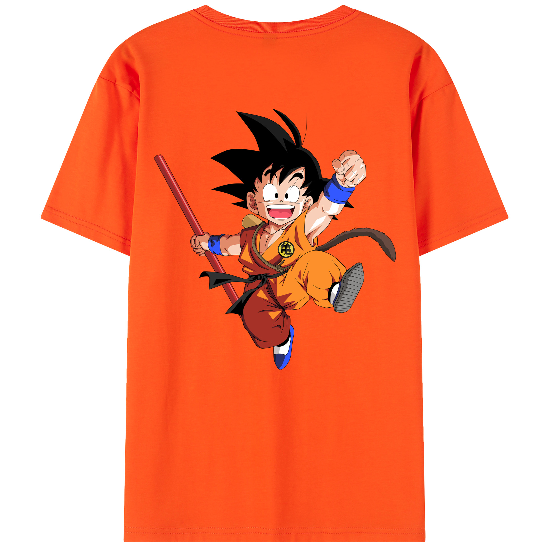 （画像用） ドラゴンボール 孫悟空（そん ごくう）Son Goku カカロット DRAGON BALL Kakarotto 綿100％半袖Tシャツ（背面プリント）