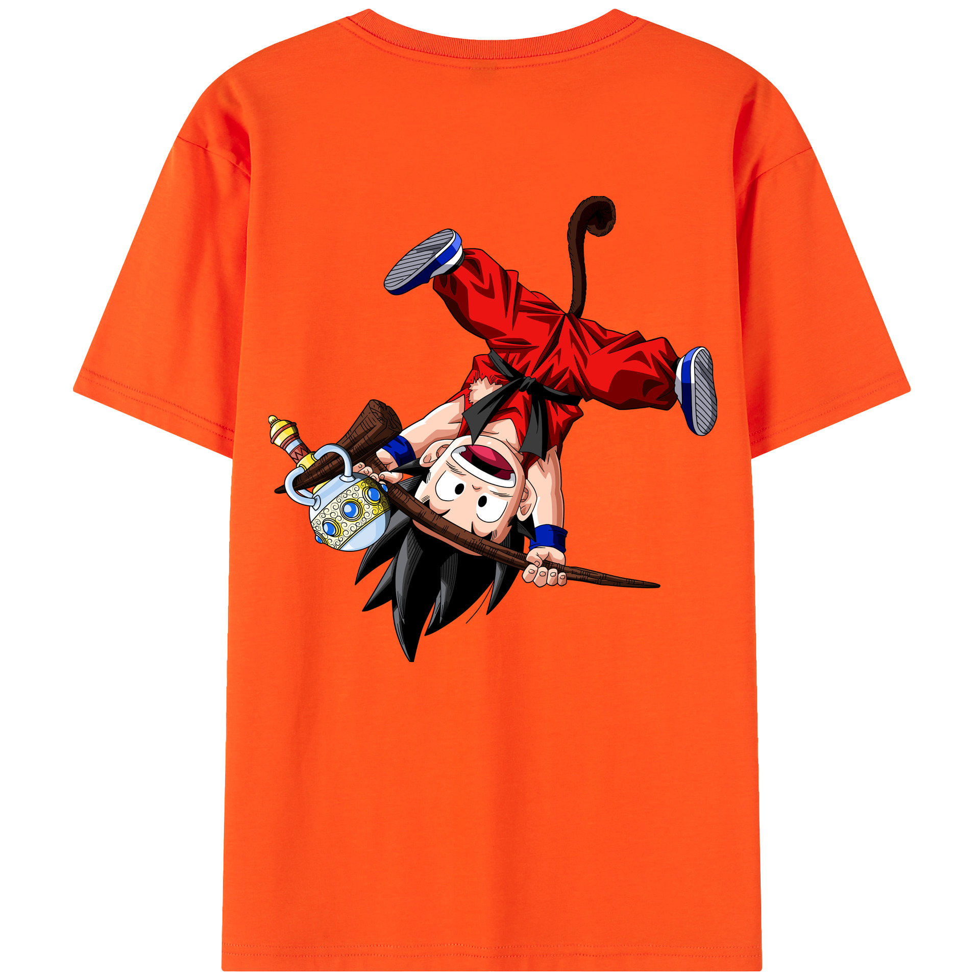 （画像用） ドラゴンボール 孫悟空（そん ごくう）Son Goku カカロット DRAGON BALL Kakarotto 綿100％半袖Tシャツ（背面プリント）
