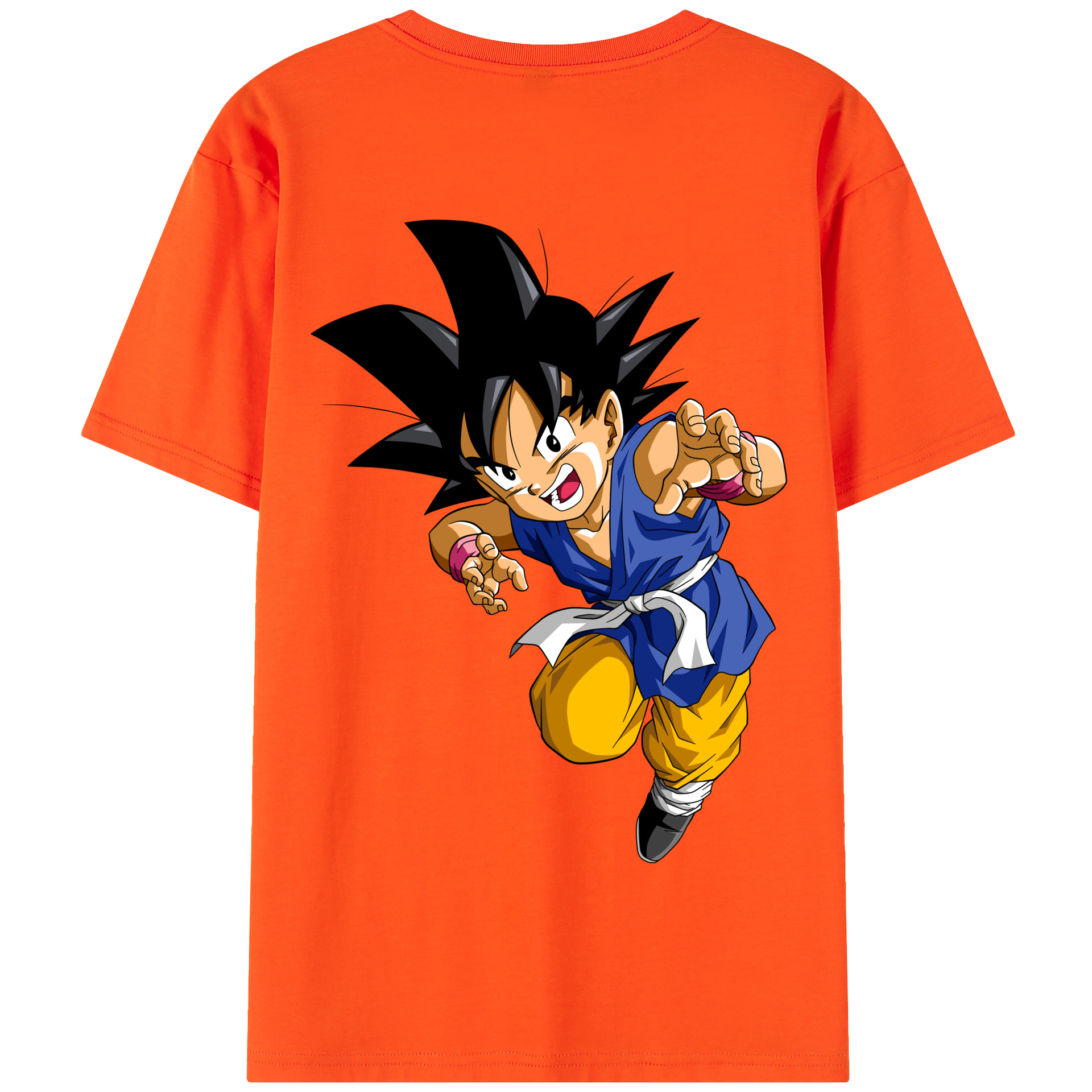 （画像用） ドラゴンボール 孫悟空（そん ごくう）Son Goku カカロット DRAGON BALL Kakarotto 綿100％半袖Tシャツ（背面プリント）