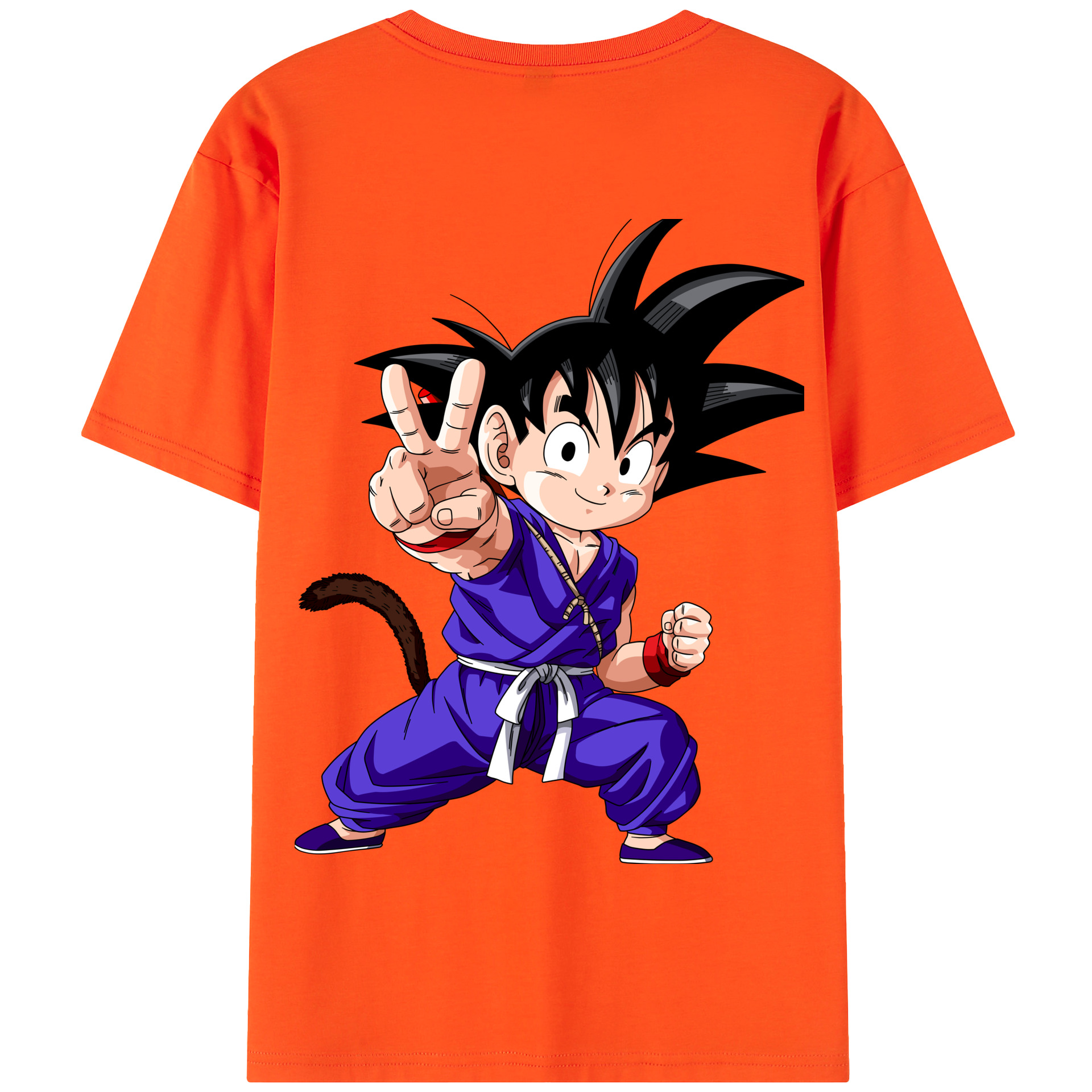 （画像用） ドラゴンボール 孫悟空（そん ごくう）Son Goku カカロット DRAGON BALL Kakarotto 綿100％半袖Tシャツ（背面プリント）