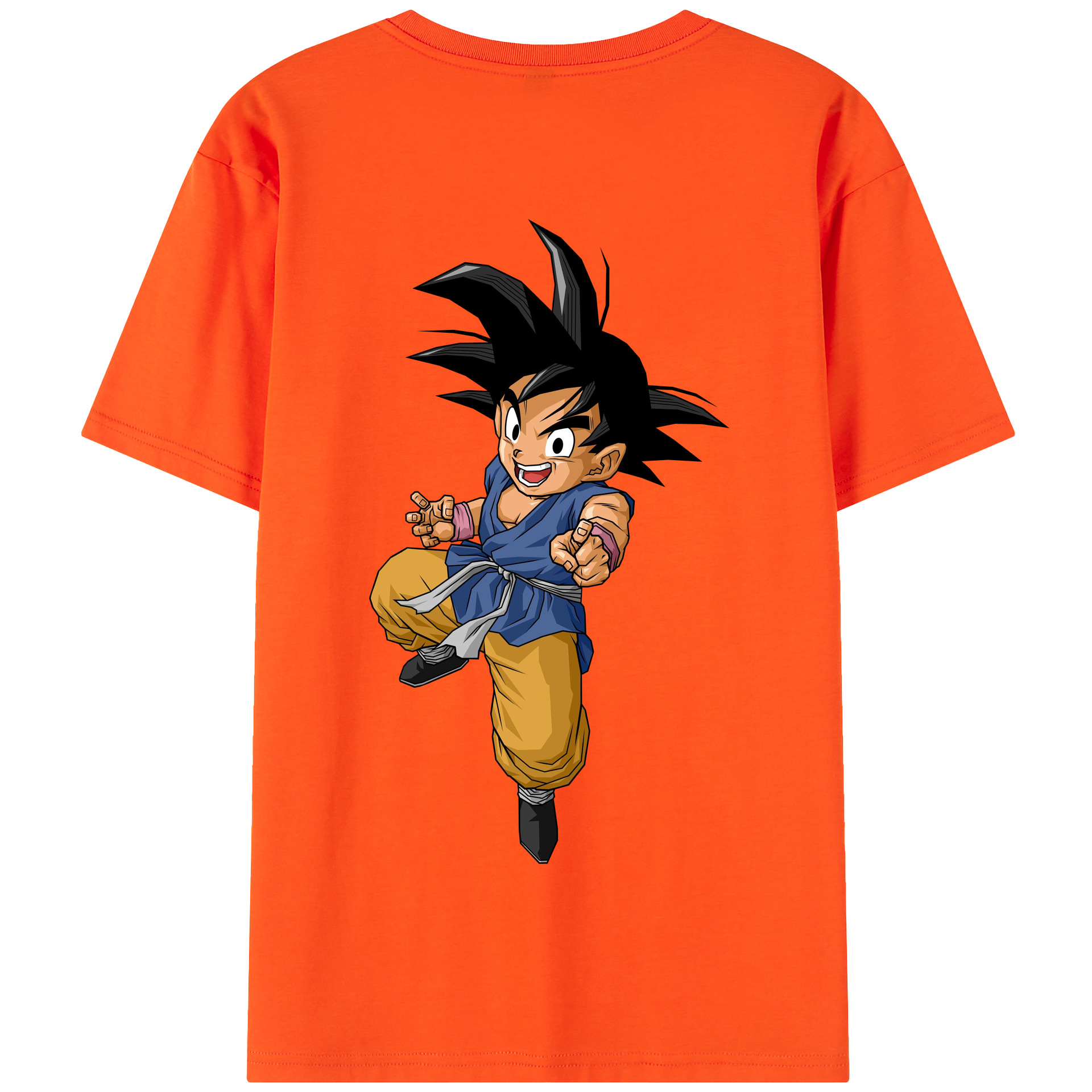 （画像用） ドラゴンボール 孫悟空（そん ごくう）Son Goku カカロット DRAGON BALL Kakarotto 綿100％半袖Tシャツ（背面プリント）