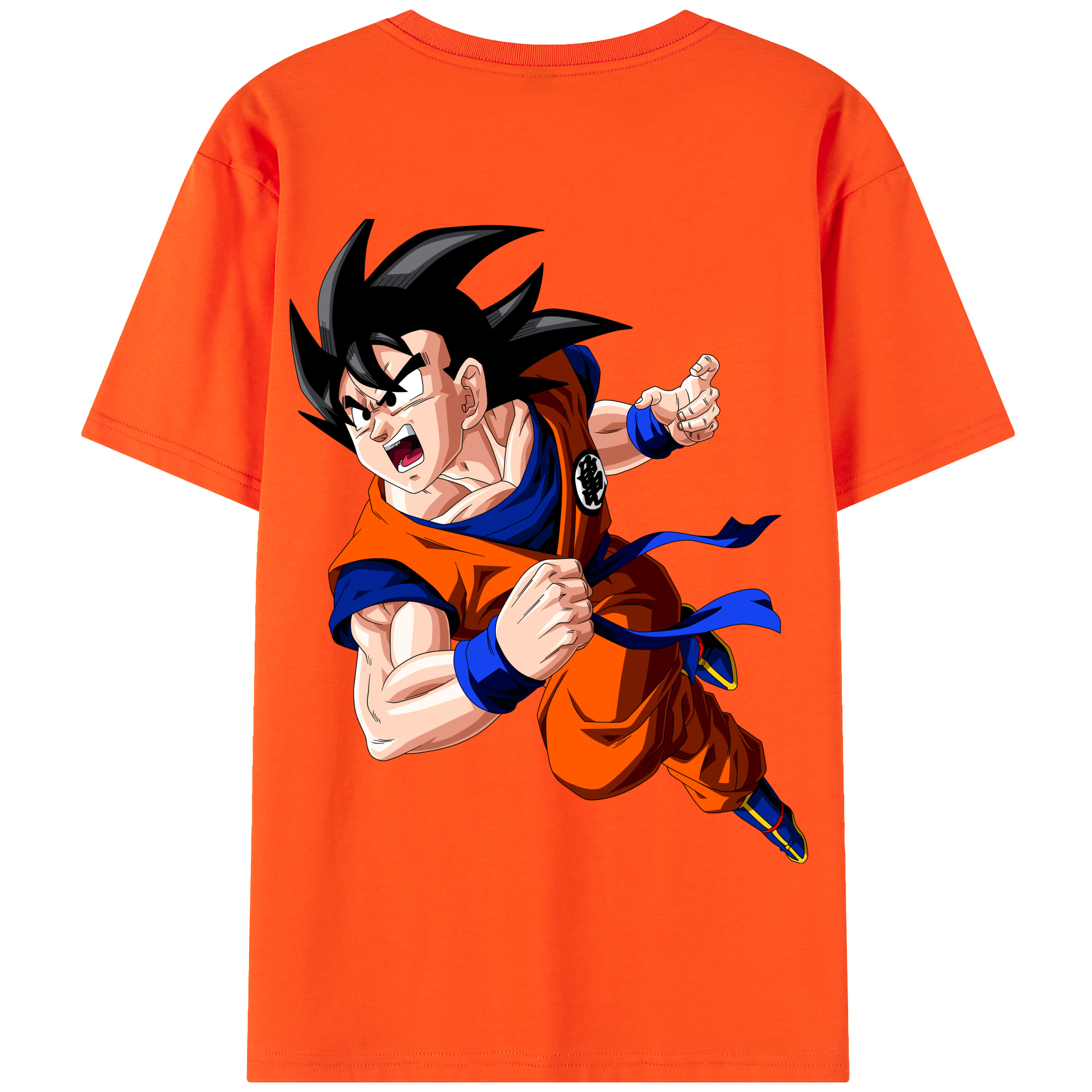 （画像用） ドラゴンボール 孫悟空（そん ごくう）Son Goku カカロット DRAGON BALL Kakarotto 綿100％半袖Tシャツ（背面プリント）