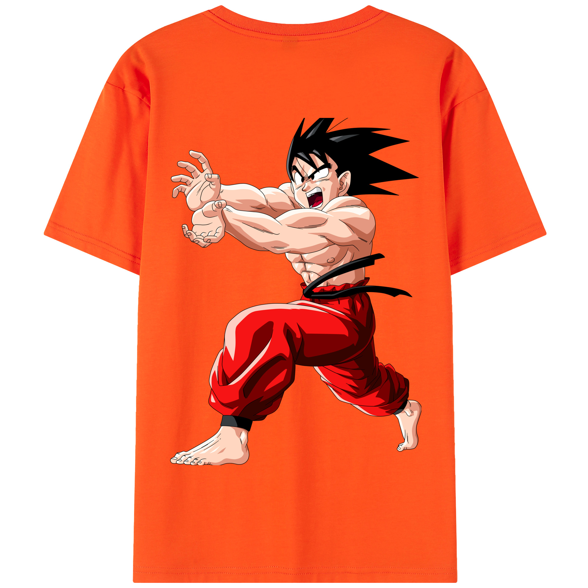 （画像用） ドラゴンボール 孫悟空（そん ごくう）Son Goku カカロット DRAGON BALL Kakarotto 綿100％半袖Tシャツ（背面プリント）