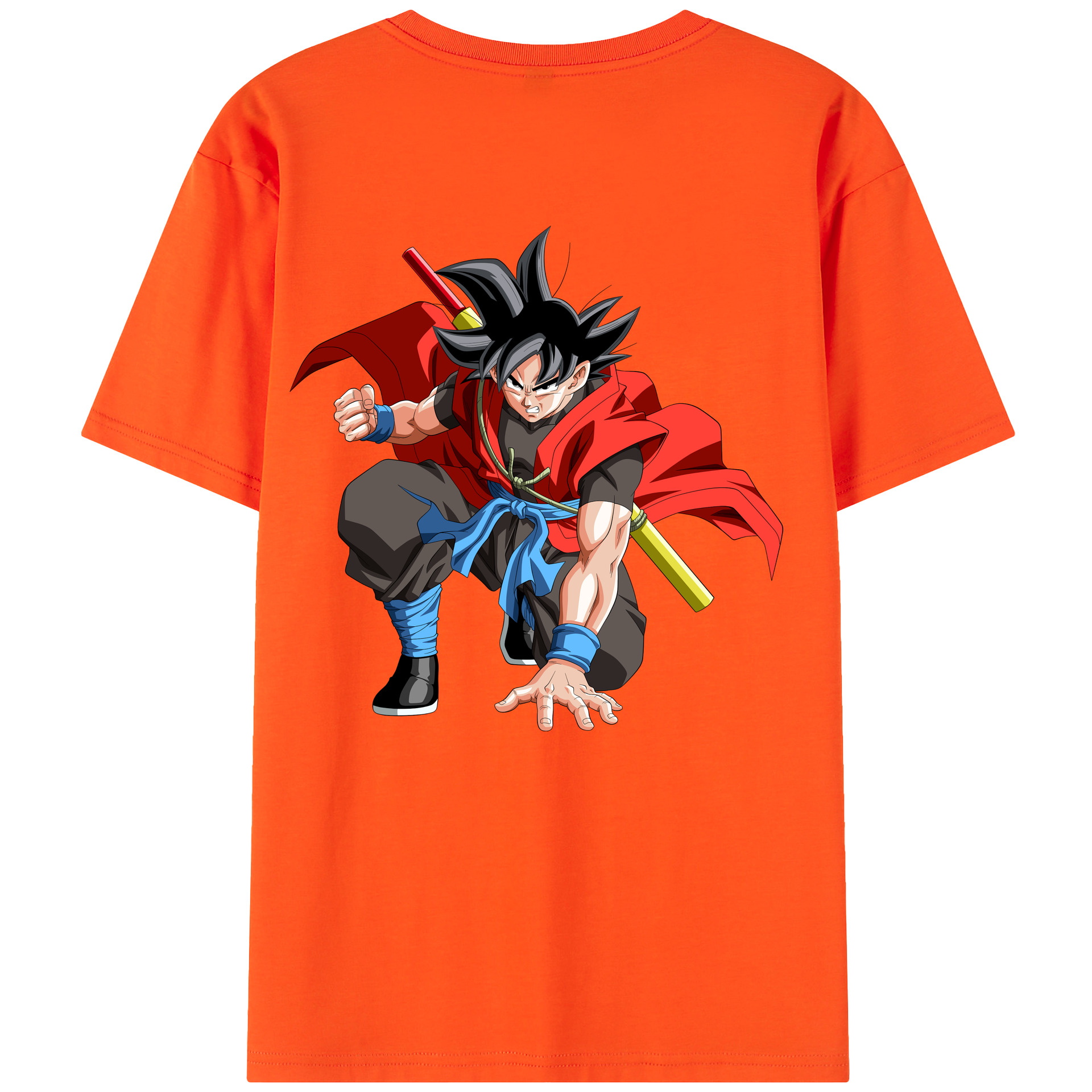 （画像用） ドラゴンボール 孫悟空（そん ごくう）Son Goku カカロット DRAGON BALL Kakarotto 綿100％半袖Tシャツ（背面プリント）