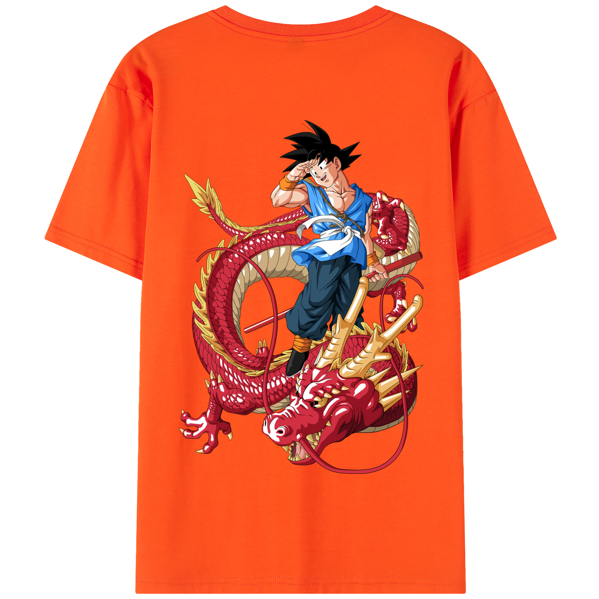 （画像用） ドラゴンボール 孫悟空（そん ごくう）Son Goku カカロット DRAGON BALL Kakarotto 綿100％半袖Tシャツ（背面プリント）