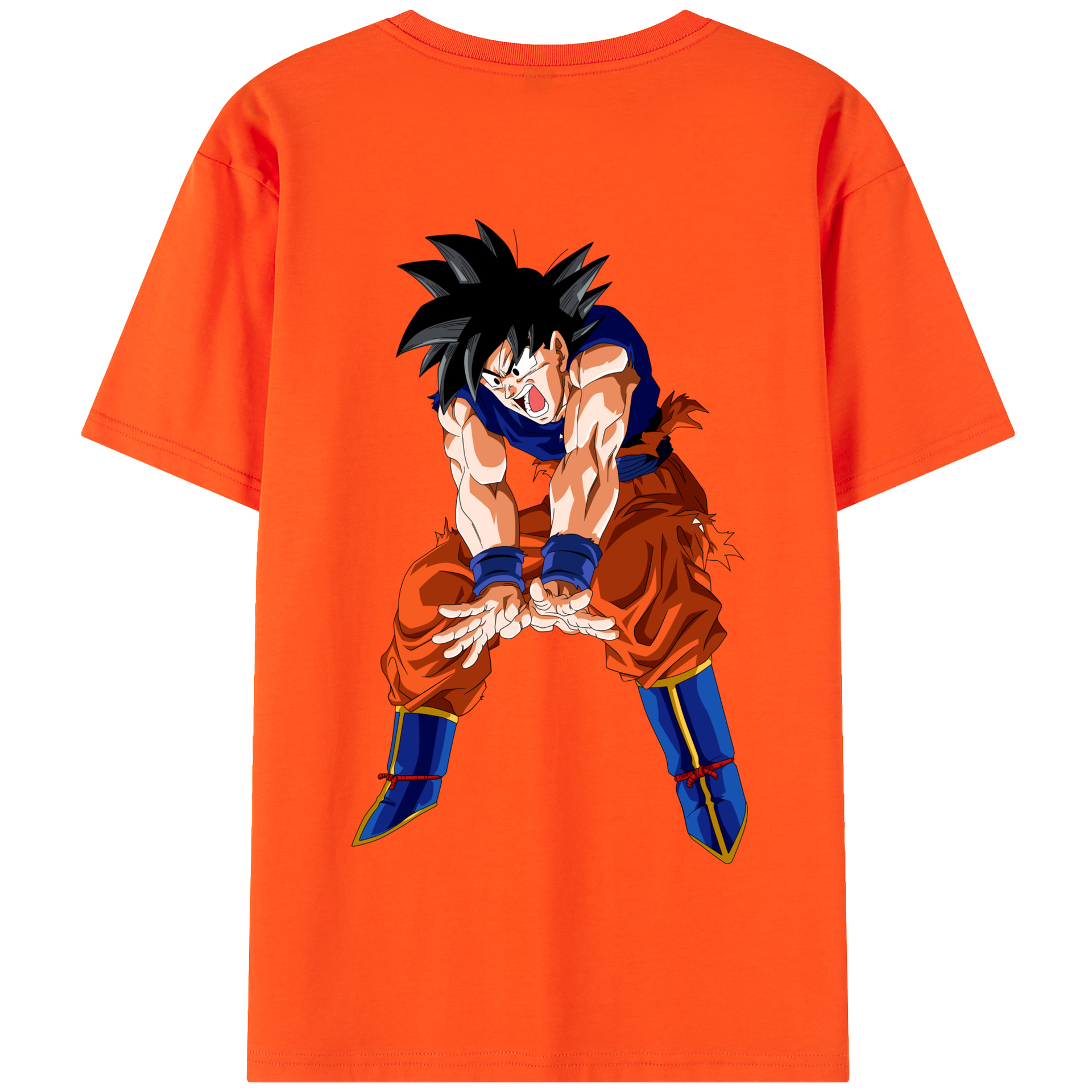 （画像用） ドラゴンボール 孫悟空（そん ごくう）Son Goku カカロット DRAGON BALL Kakarotto 綿100％半袖Tシャツ（背面プリント）