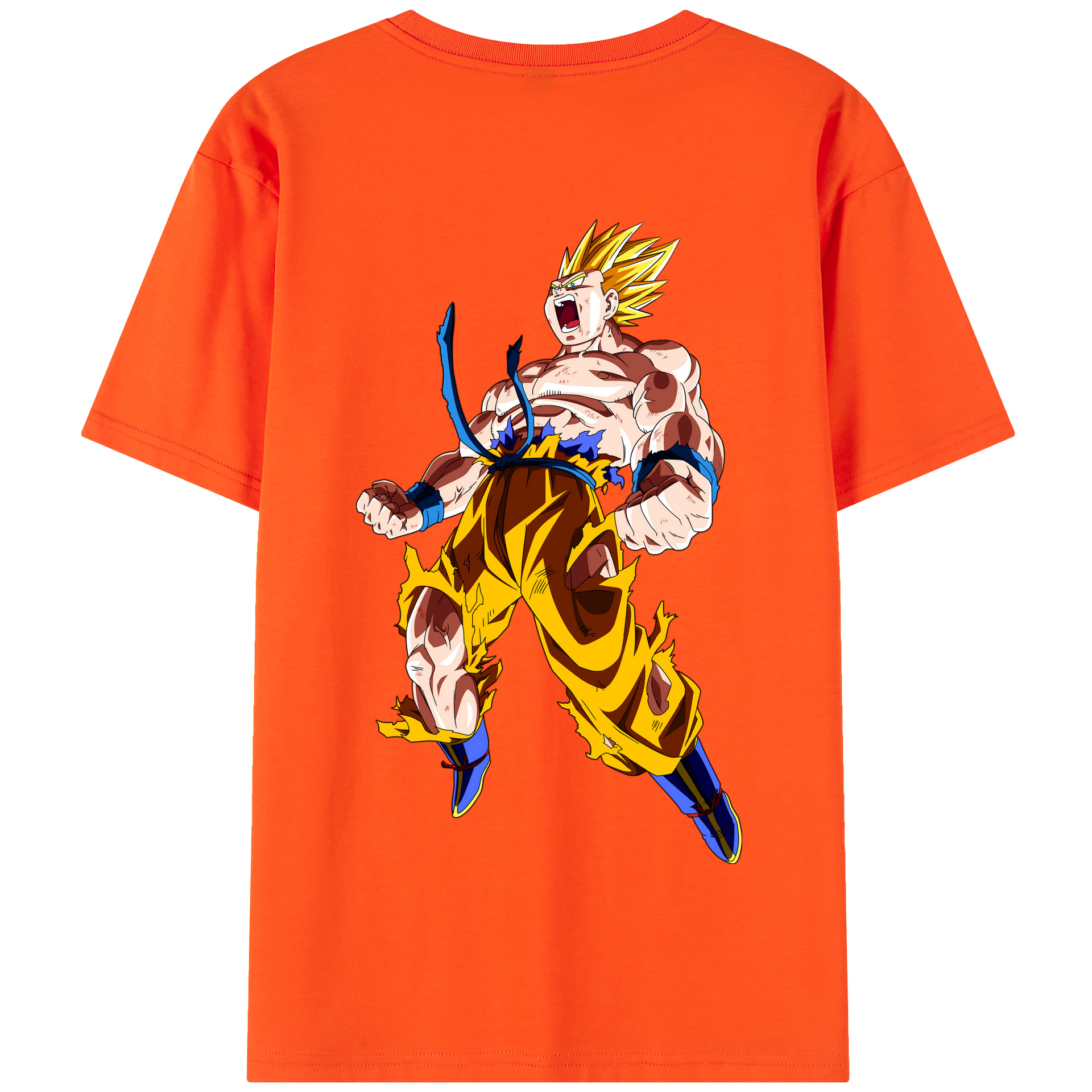 （画像用） ドラゴンボール 孫悟空（そん ごくう）Son Goku カカロット DRAGON BALL Kakarotto 綿100％半袖Tシャツ（背面プリント）