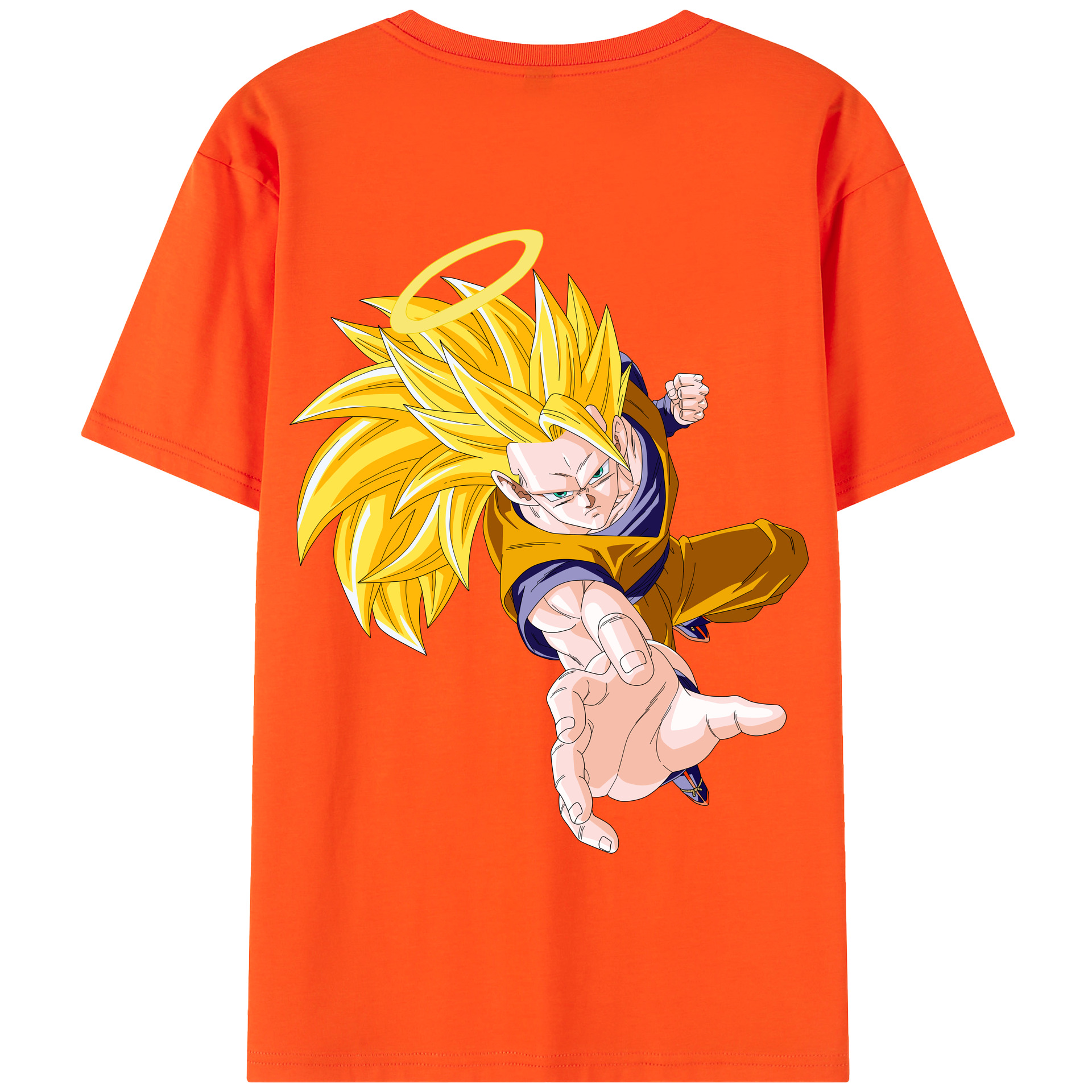（画像用） ドラゴンボール 孫悟空（そん ごくう）Son Goku カカロット DRAGON BALL Kakarotto 綿100％半袖Tシャツ（背面プリント）
