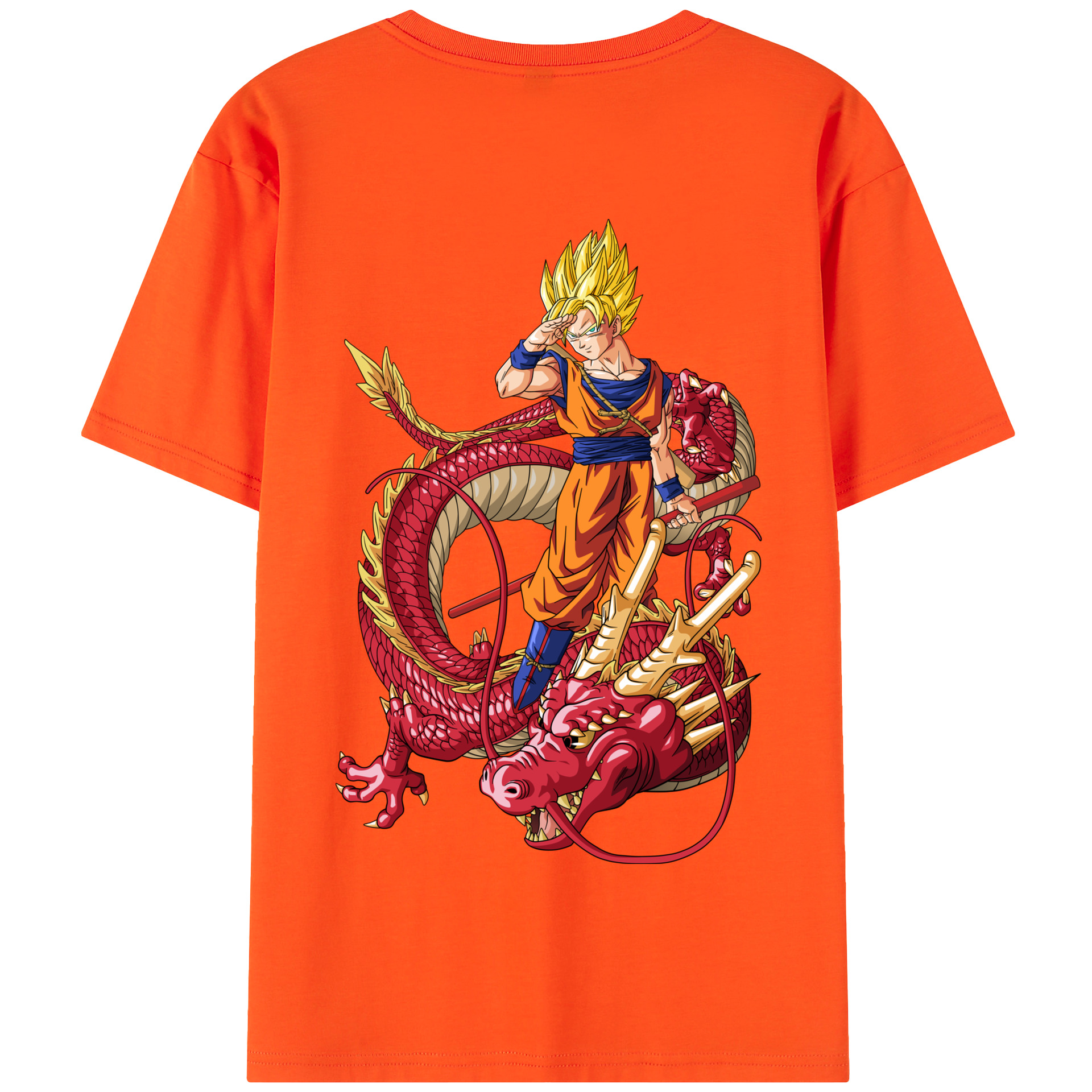 （画像用） ドラゴンボール 孫悟空（そん ごくう）Son Goku カカロット DRAGON BALL Kakarotto 綿100％半袖Tシャツ（背面プリント）