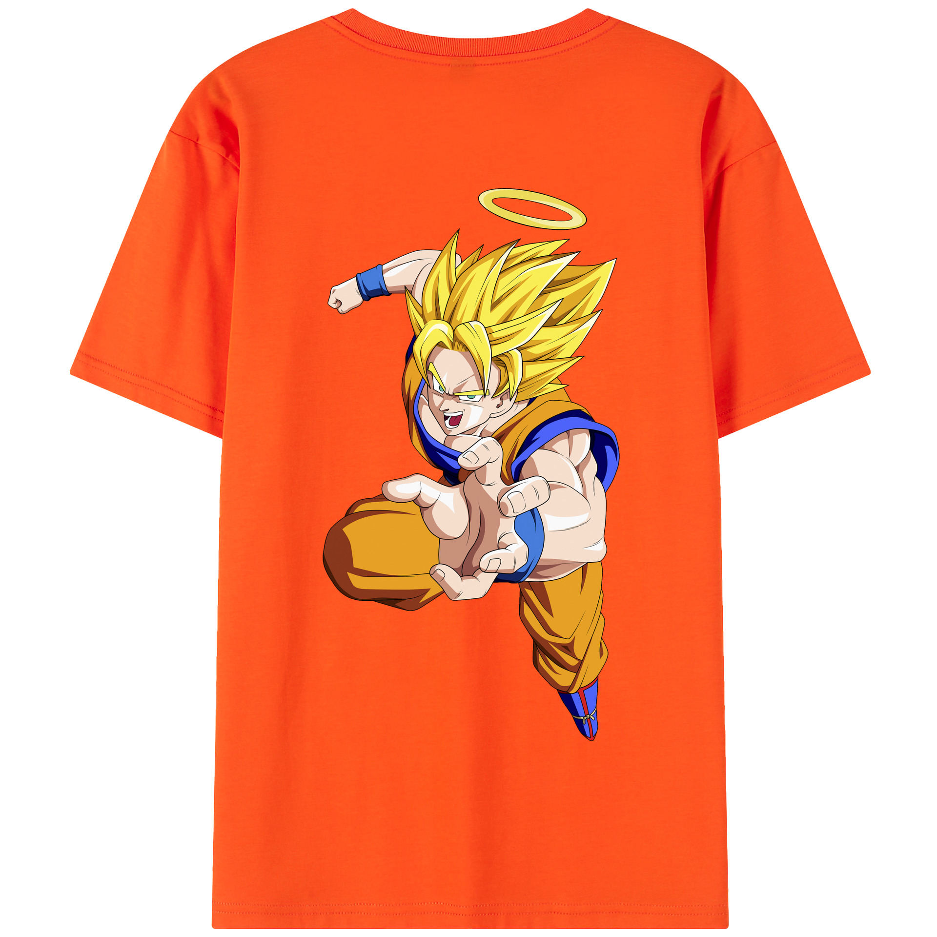 （画像用） ドラゴンボール 孫悟空（そん ごくう）Son Goku カカロット DRAGON BALL Kakarotto 綿100％半袖Tシャツ（背面プリント）