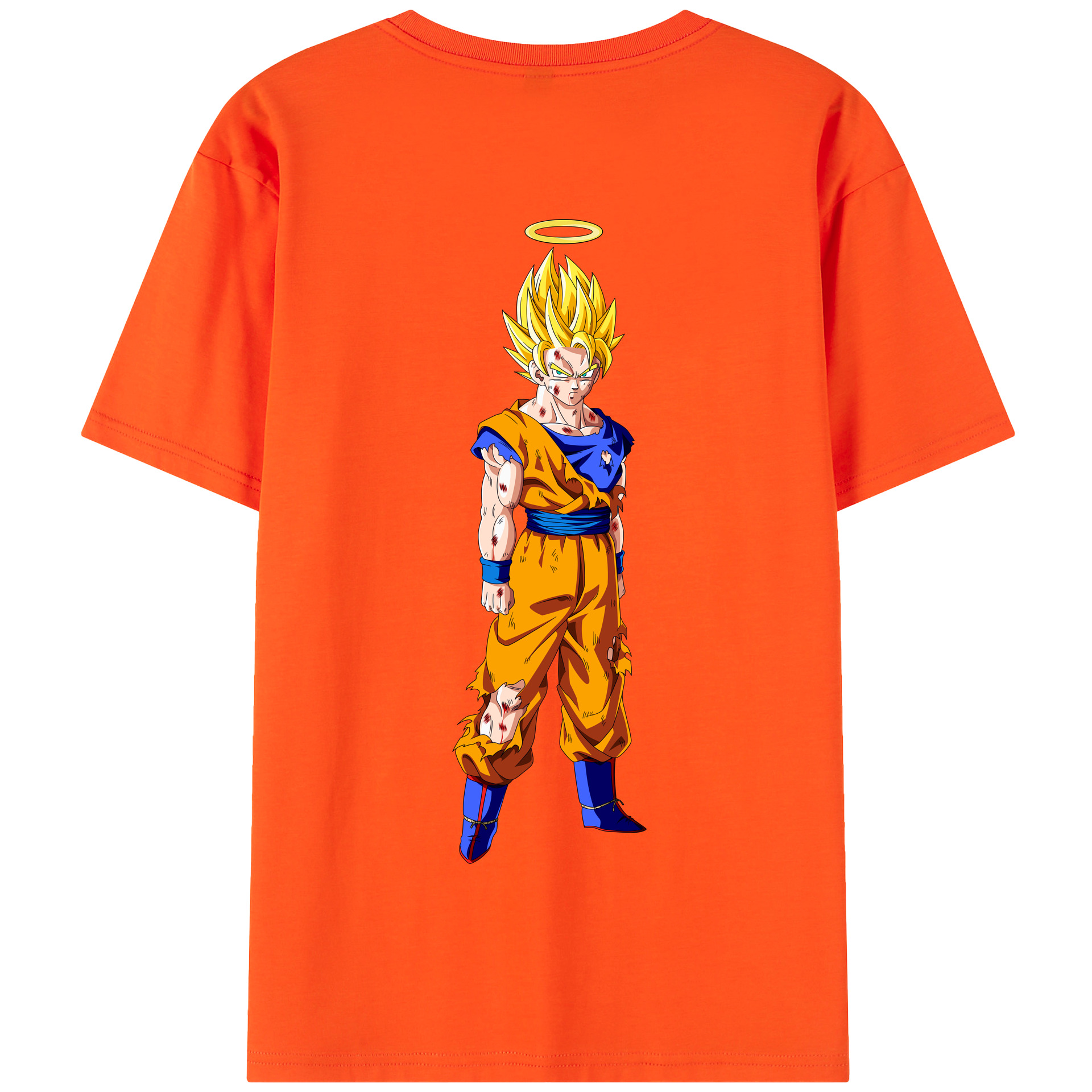 （画像用） ドラゴンボール 孫悟空（そん ごくう）Son Goku カカロット DRAGON BALL Kakarotto 綿100％半袖Tシャツ（背面プリント）